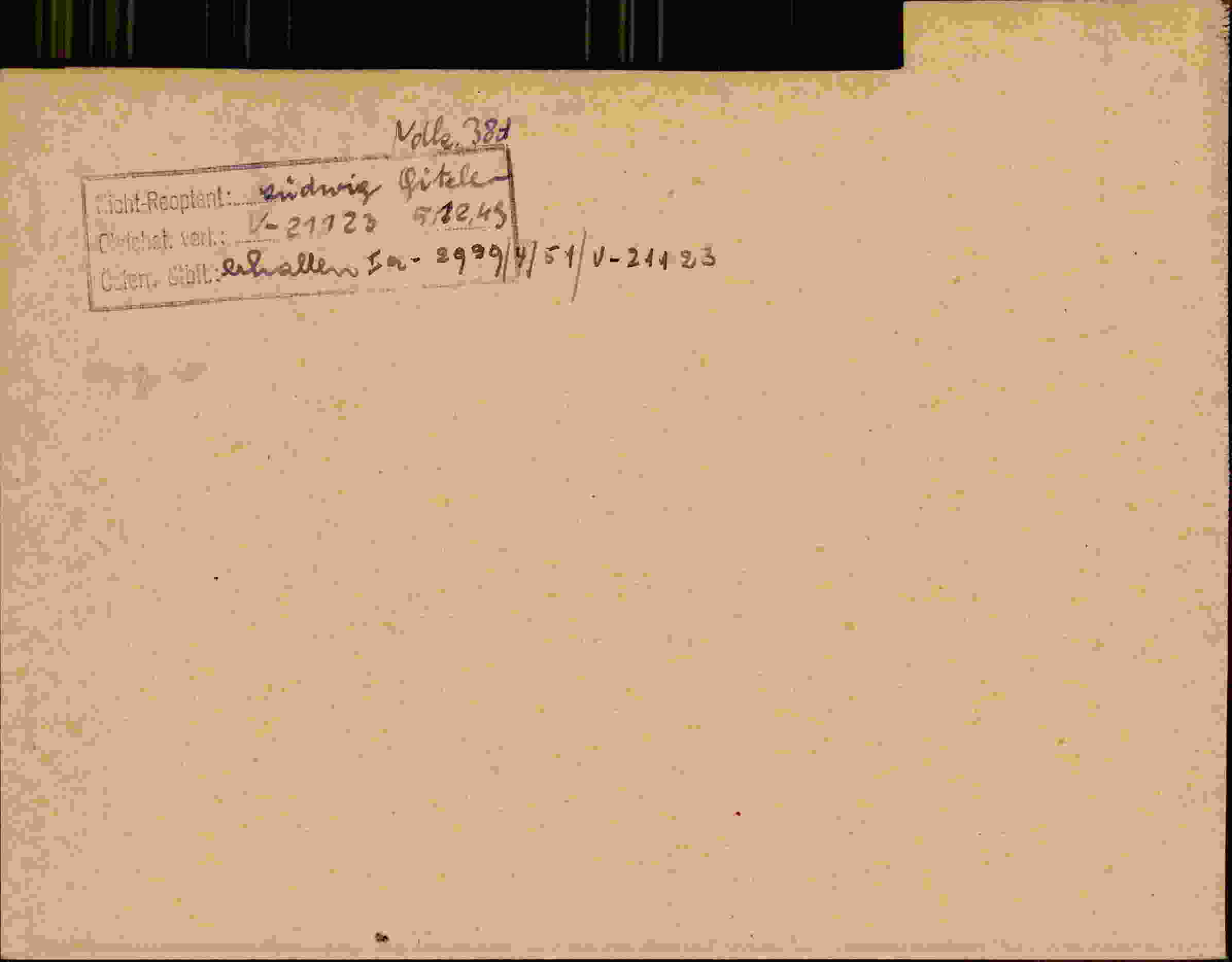 Rückseite des Dokuments