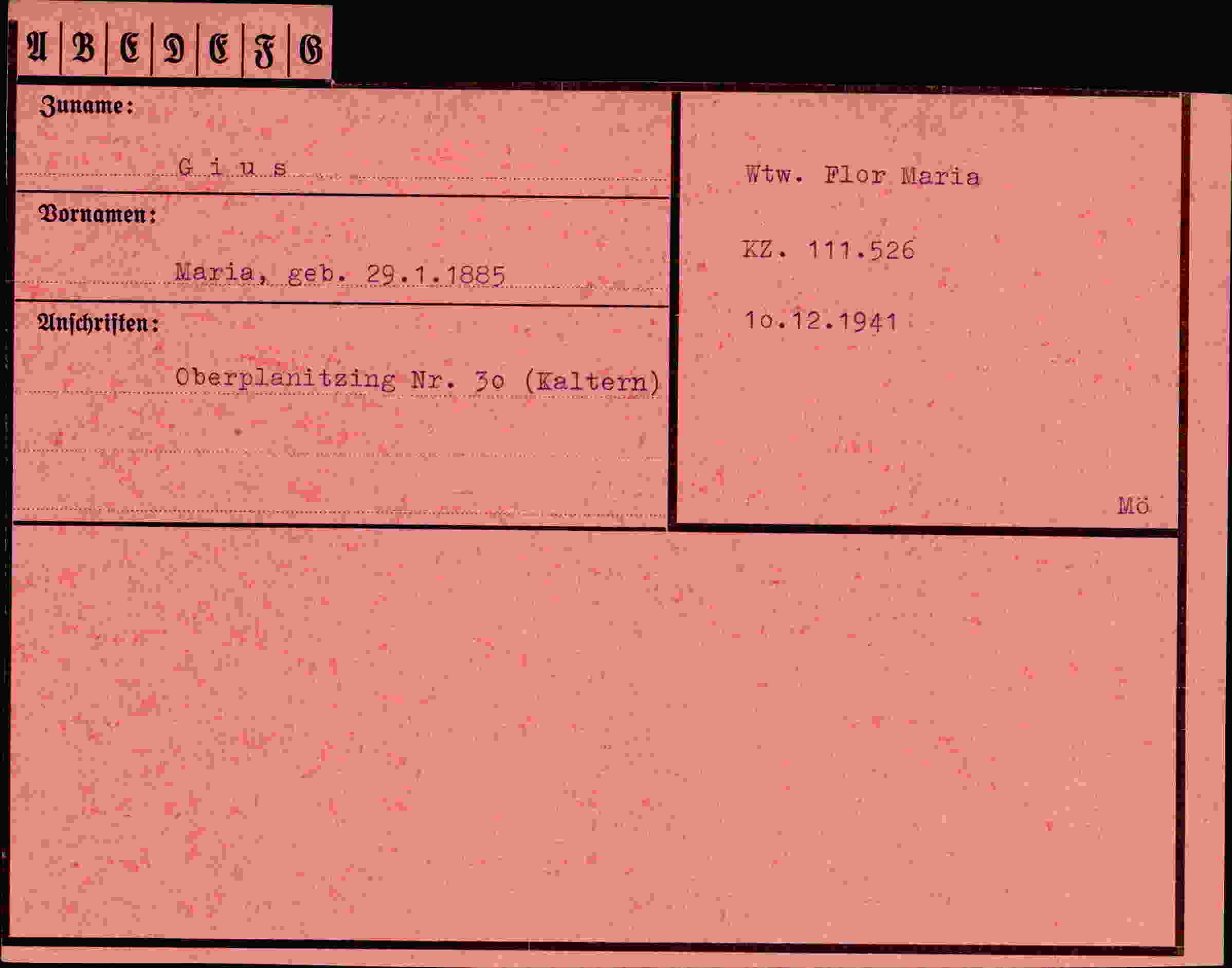Vorderseite des Dokuments