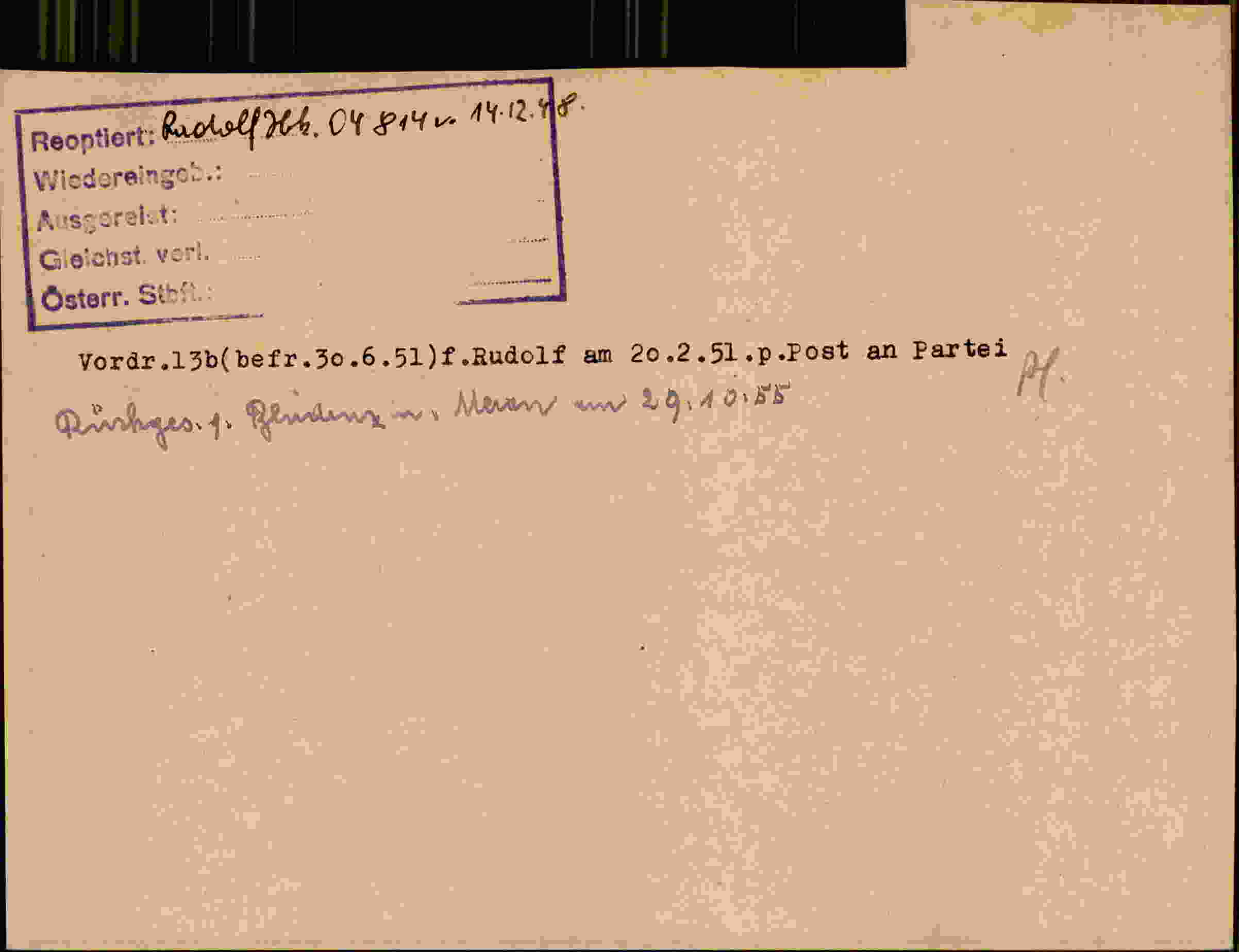 Rückseite des Dokuments