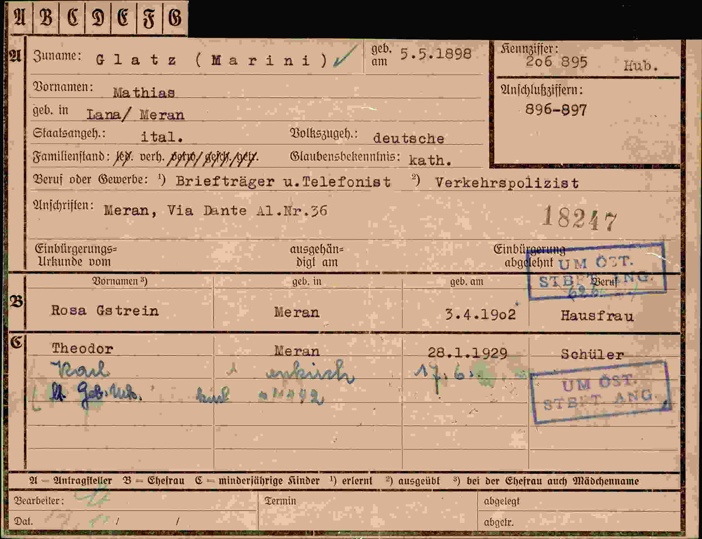 Dokument für Mathias Glatz