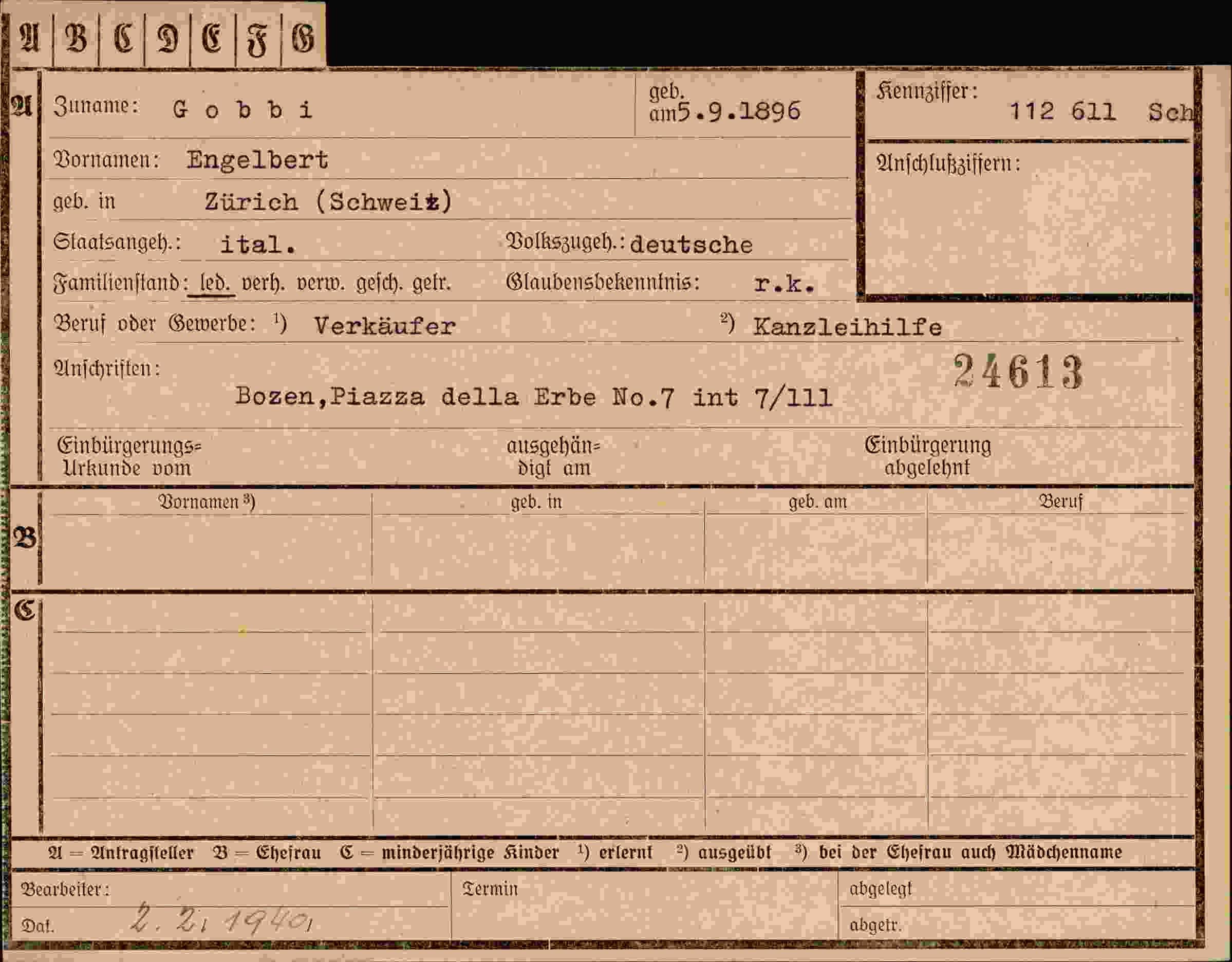 Dokument für Engelbert Goldi