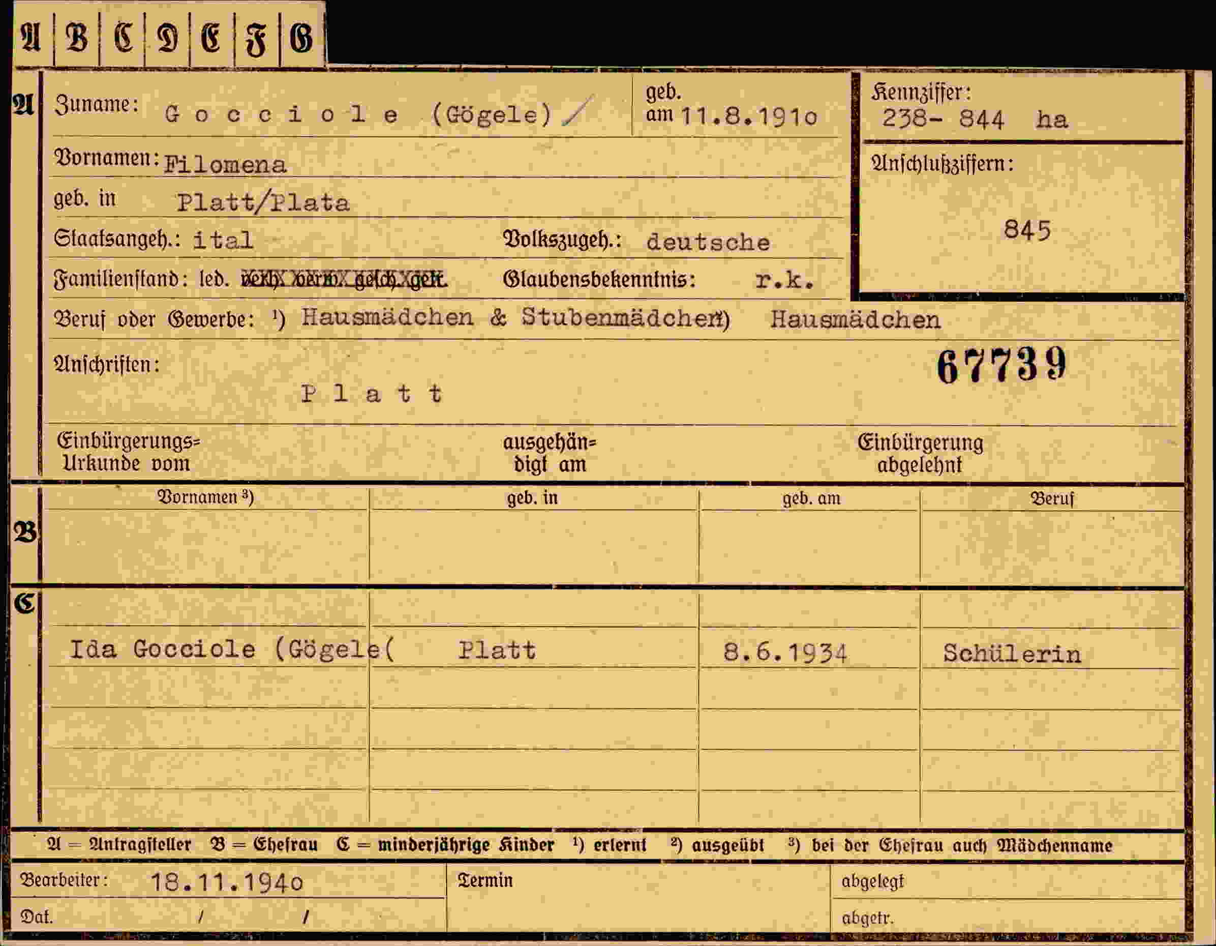 Vorderseite des Dokuments