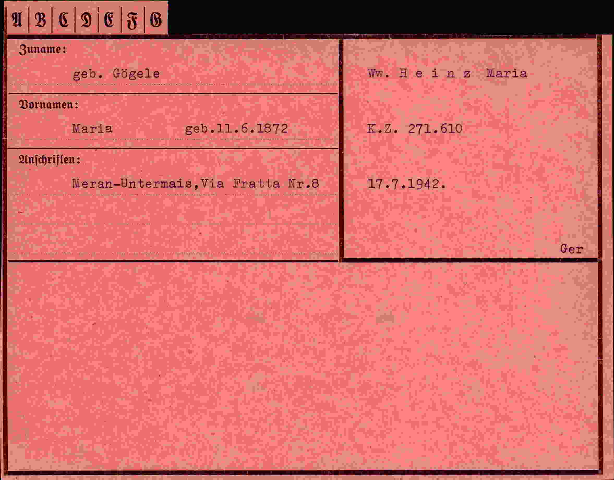 Vorderseite des Dokuments
