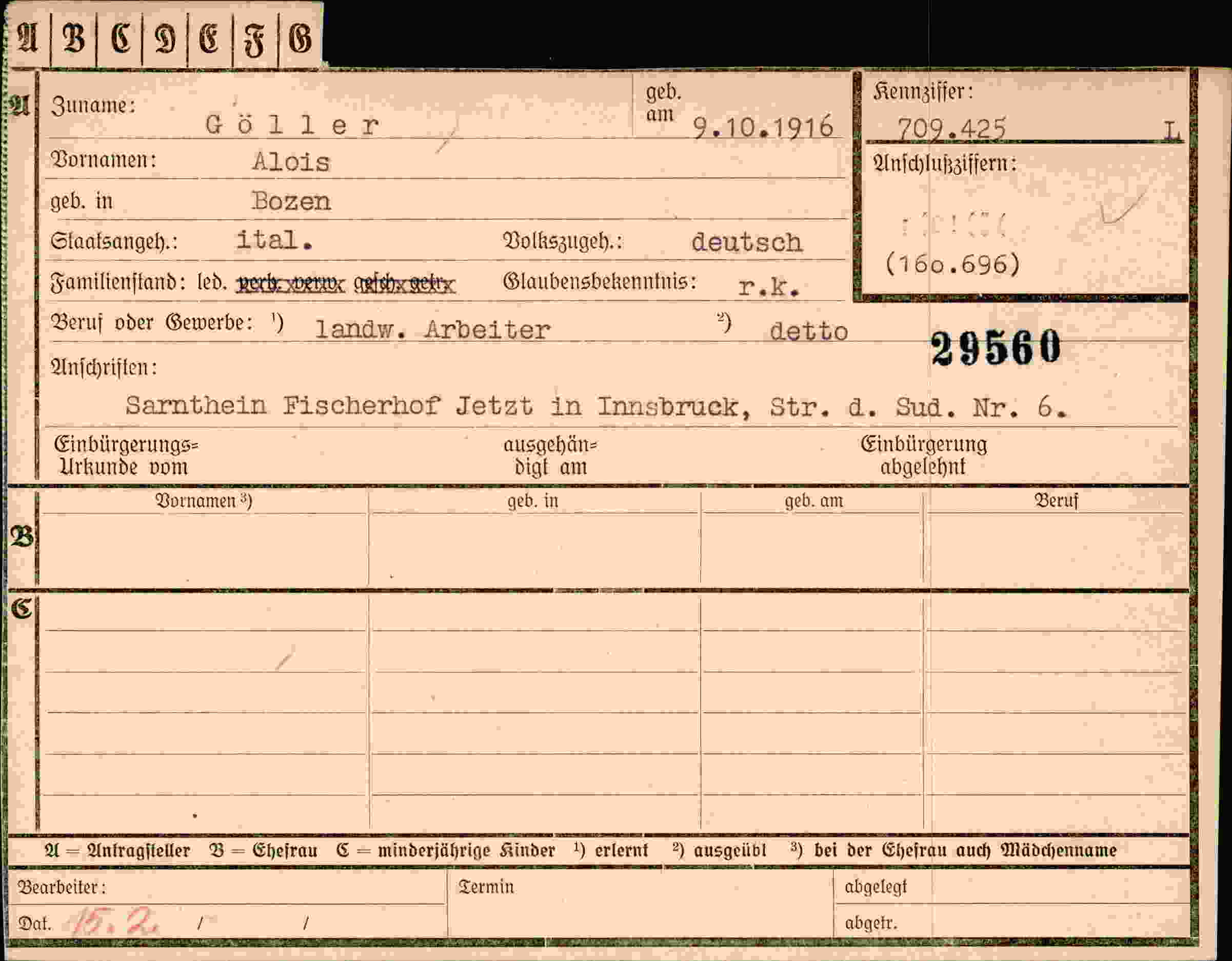 Dokument für Alois Göller