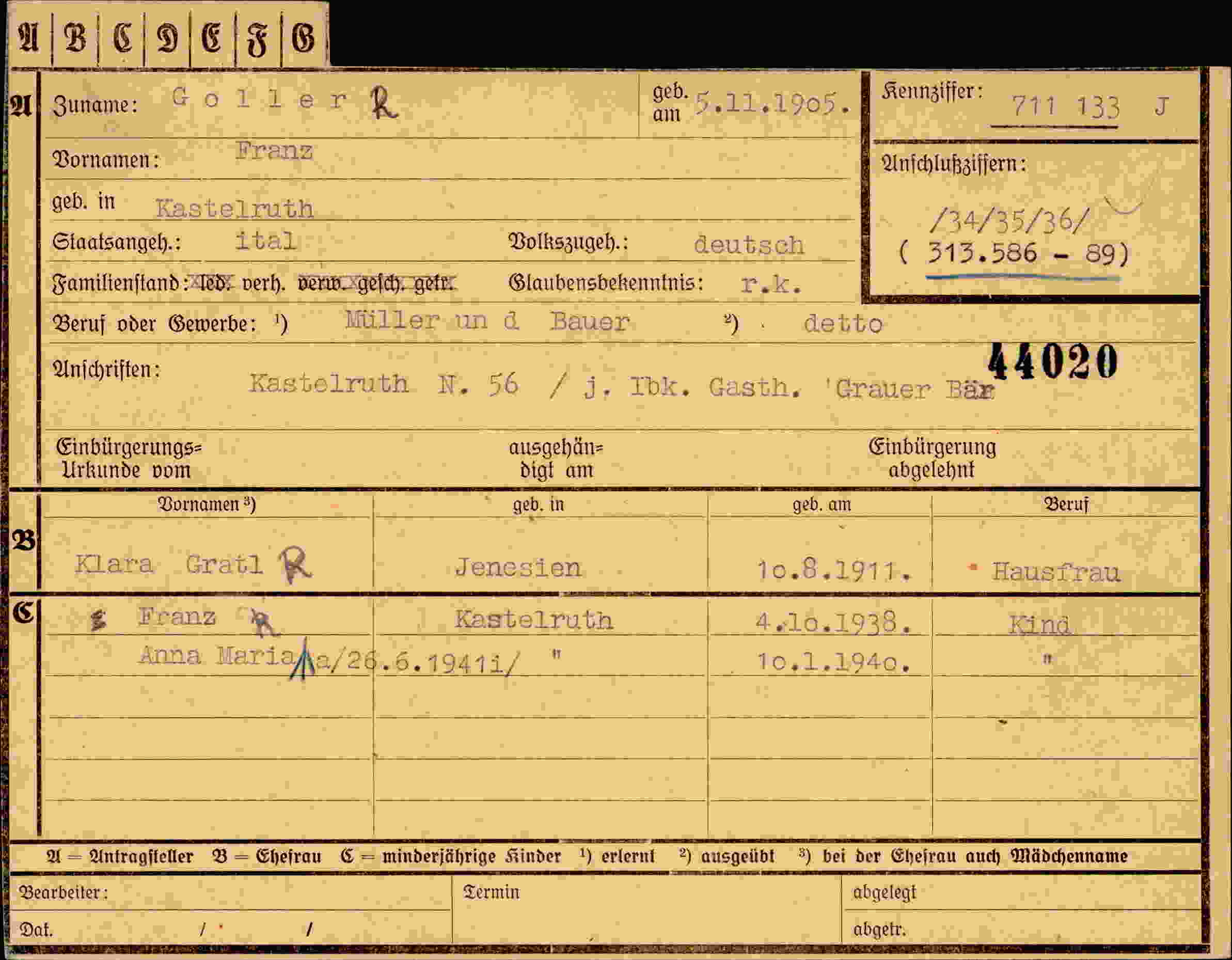 Dokument für Franz Gollert