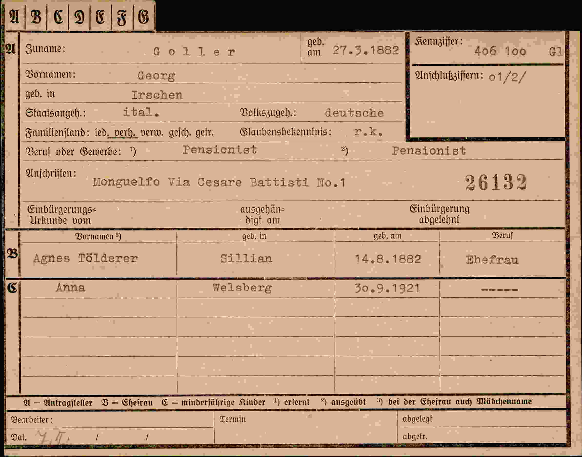 Dokument für Georg Goller