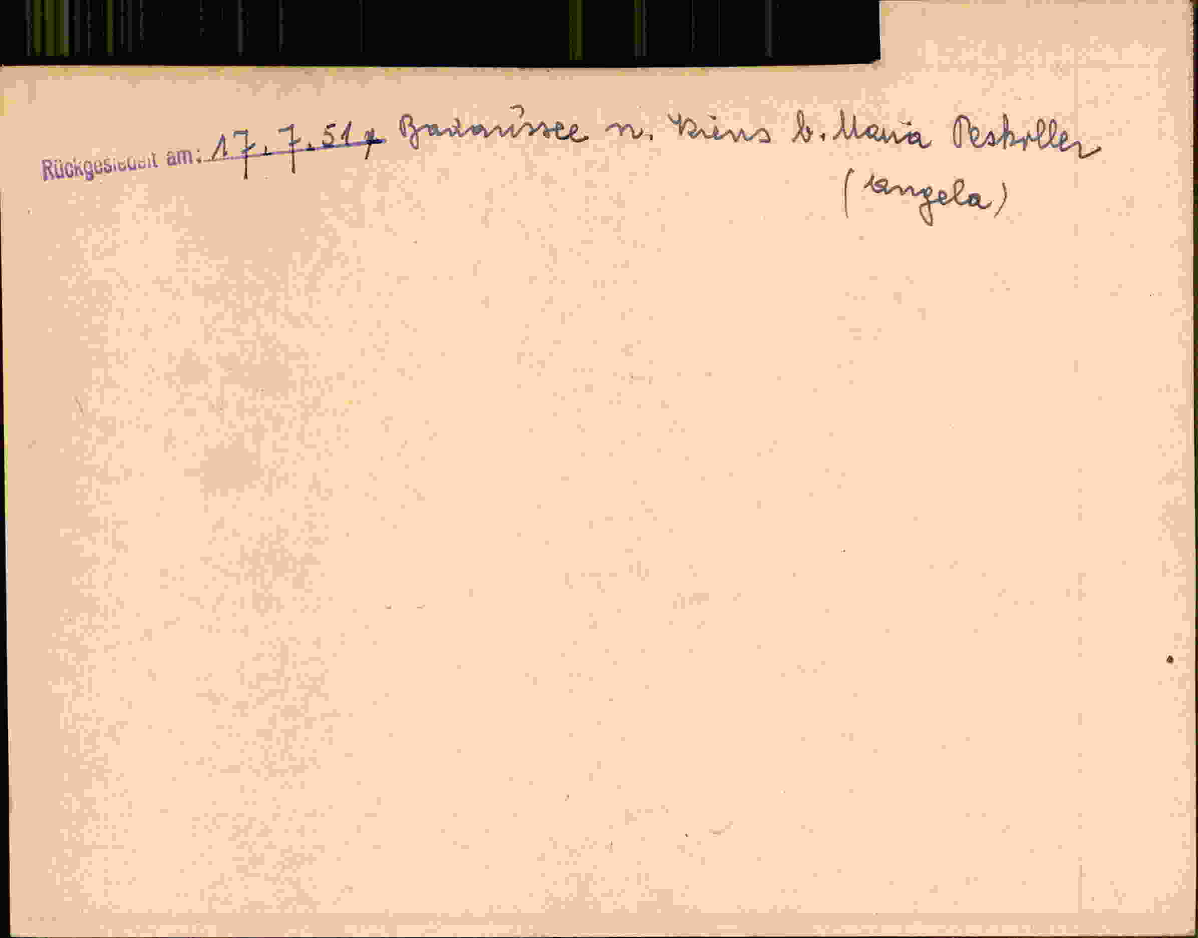 Rückseite des Dokuments