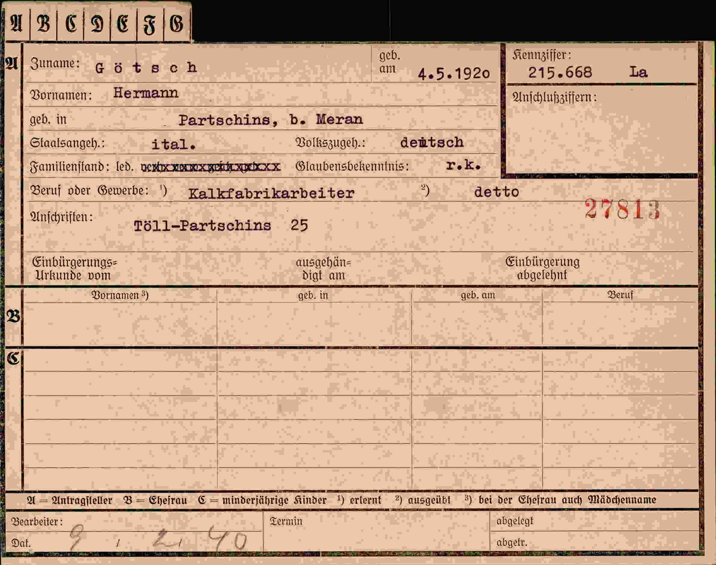 Dokument für Hermann Götsch