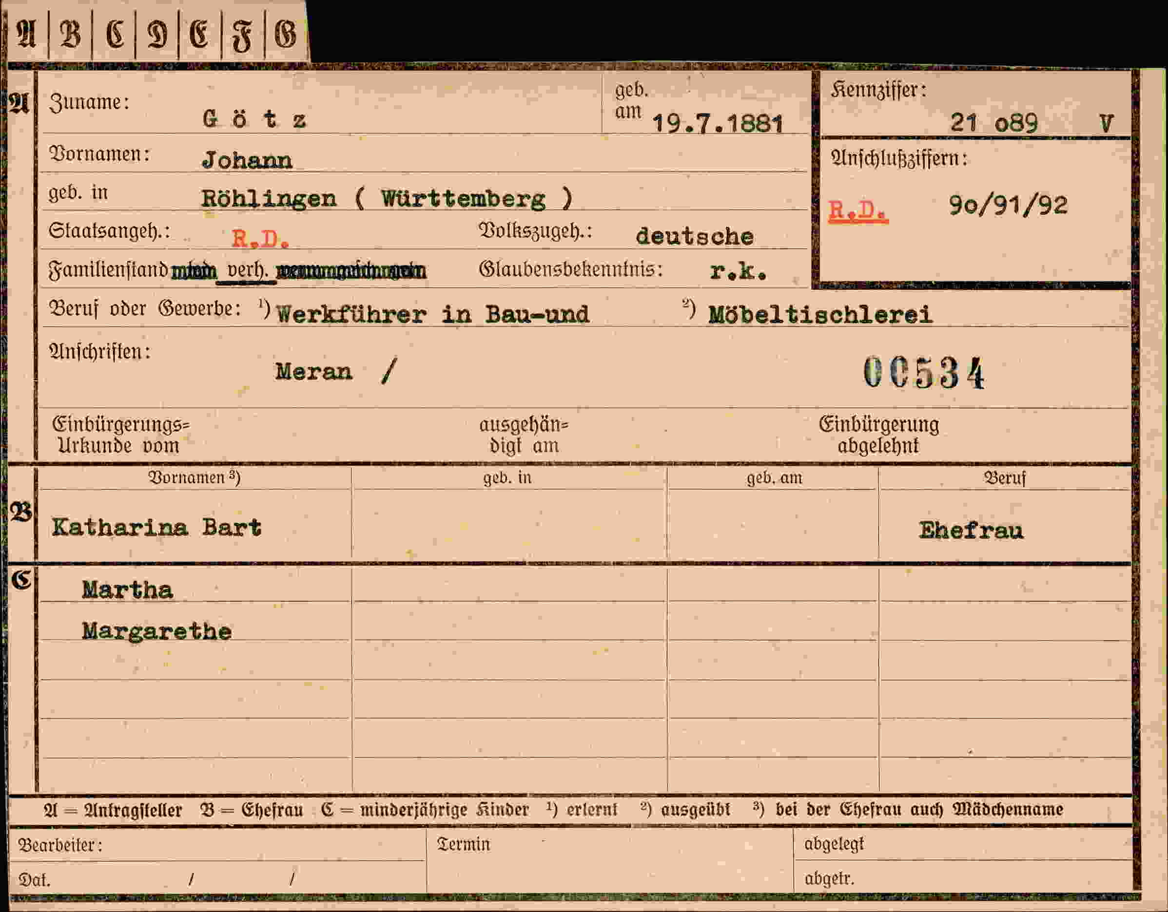 Dokument für Johann Götz