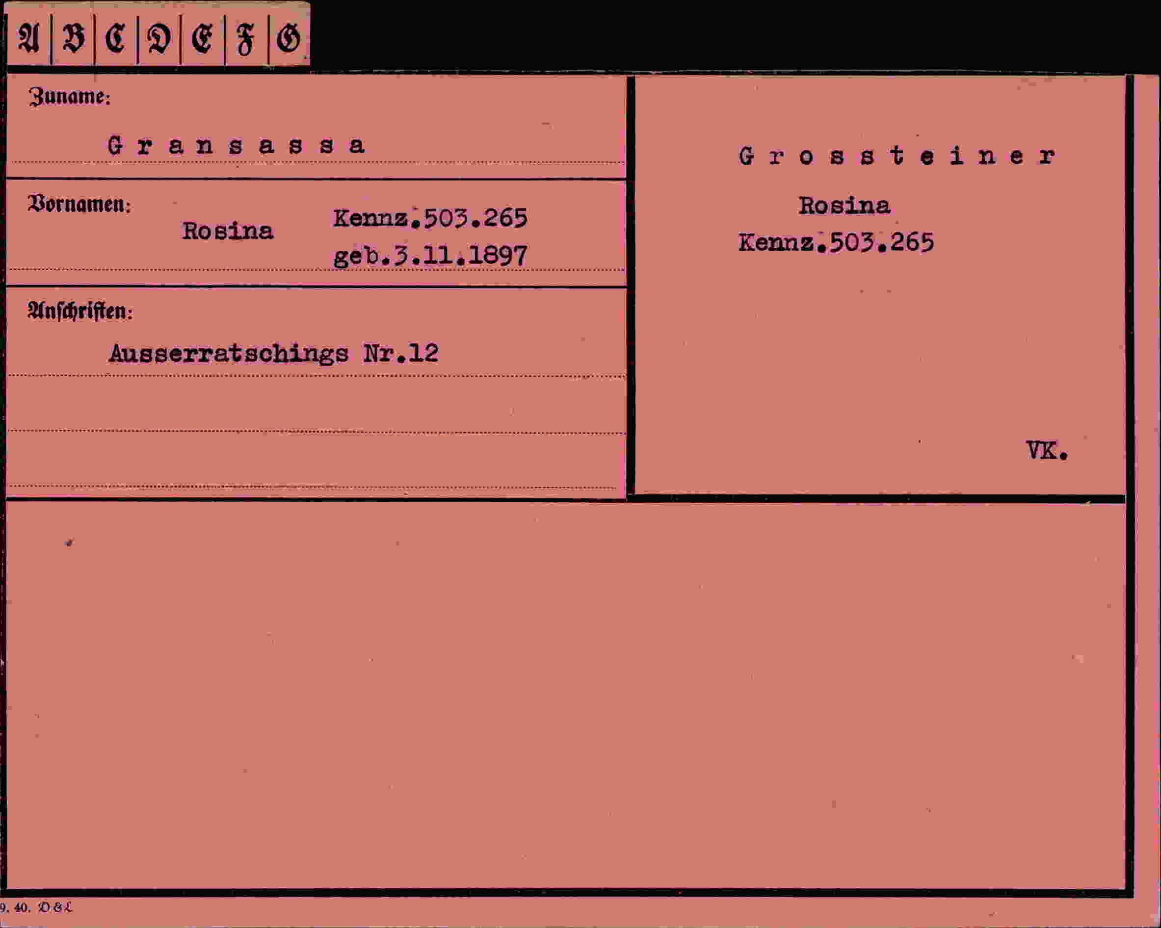 Vorderseite des Dokuments