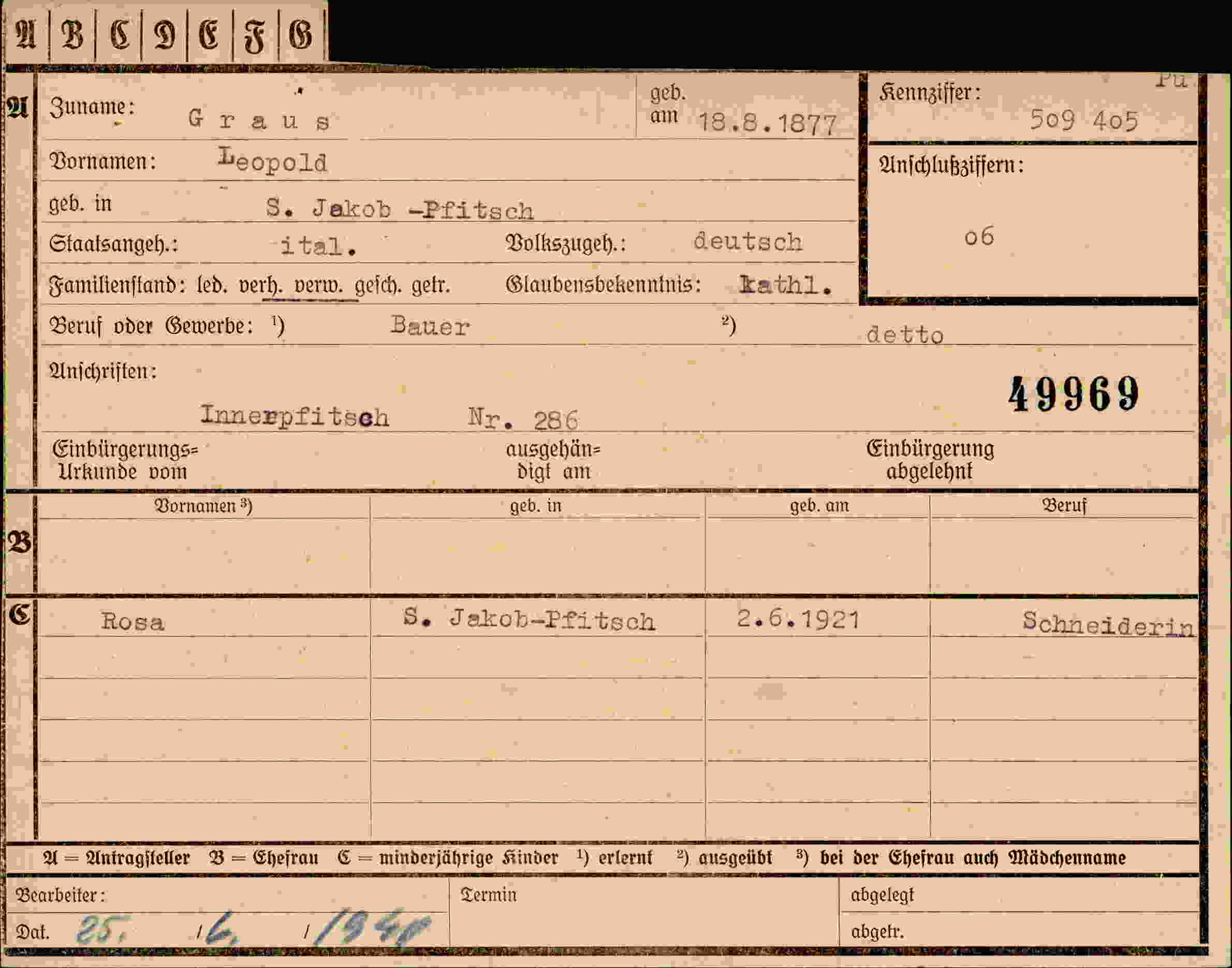 Dokument für Leopold Graus