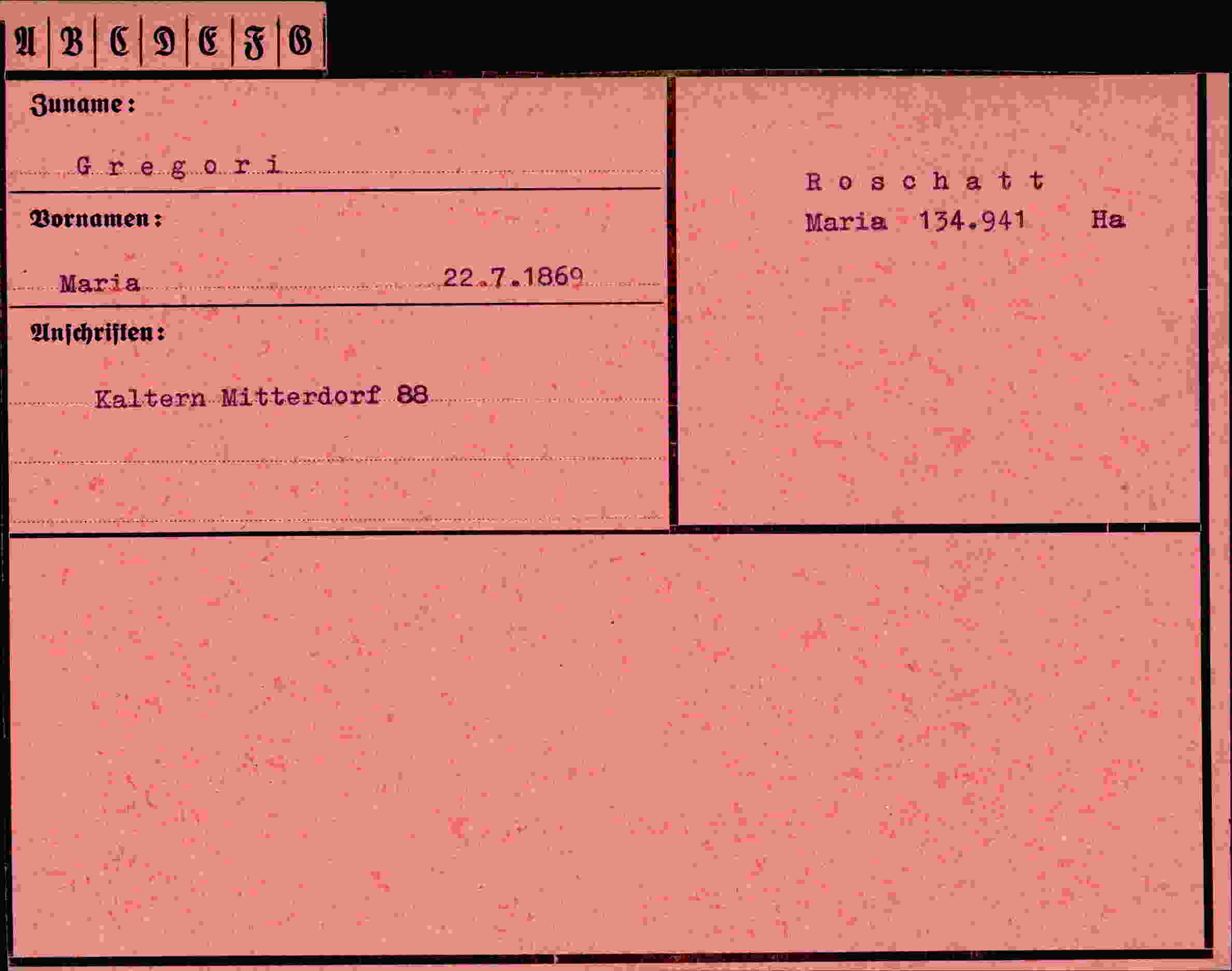 Vorderseite des Dokuments