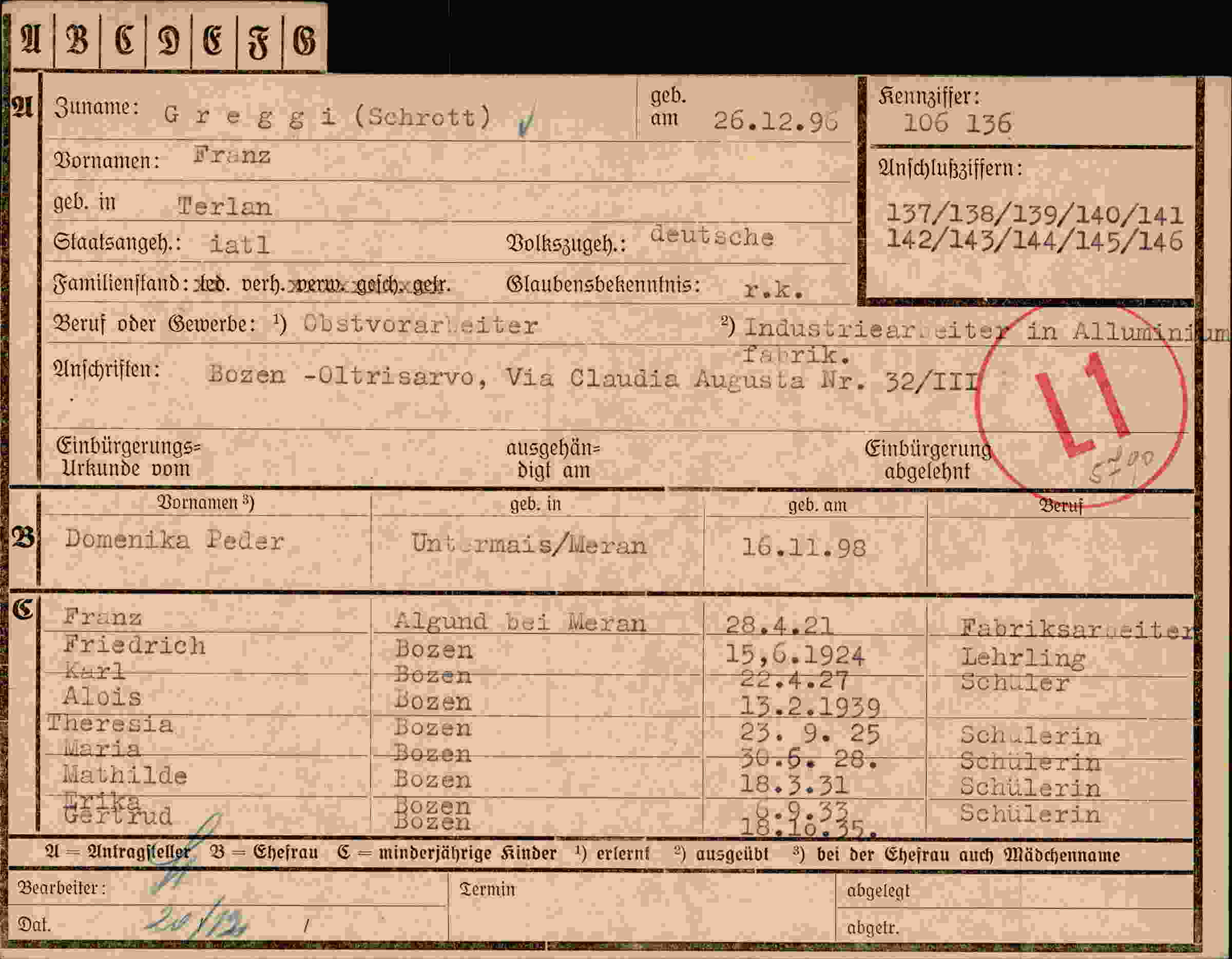 Dokument für Franz Greggi