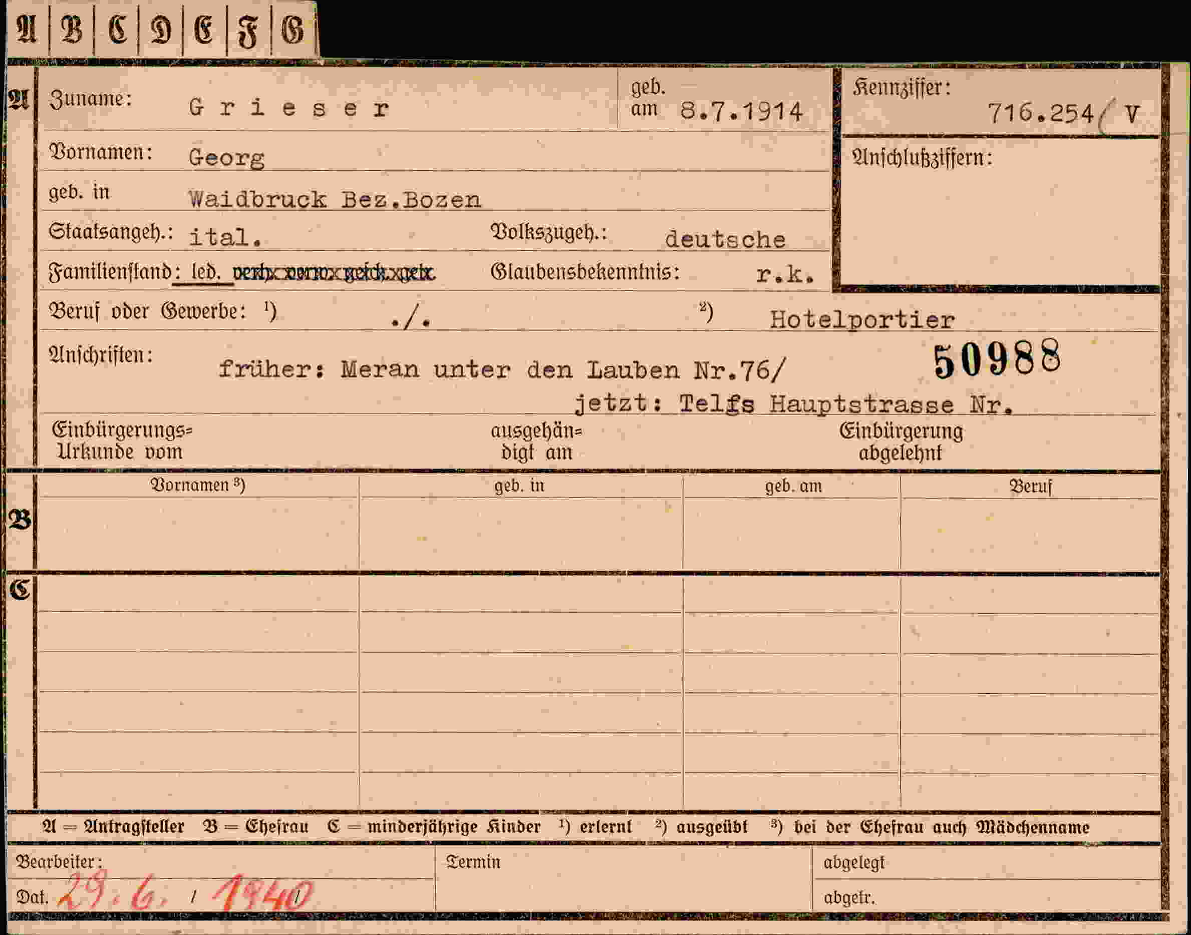 Dokument für Georg Grieser