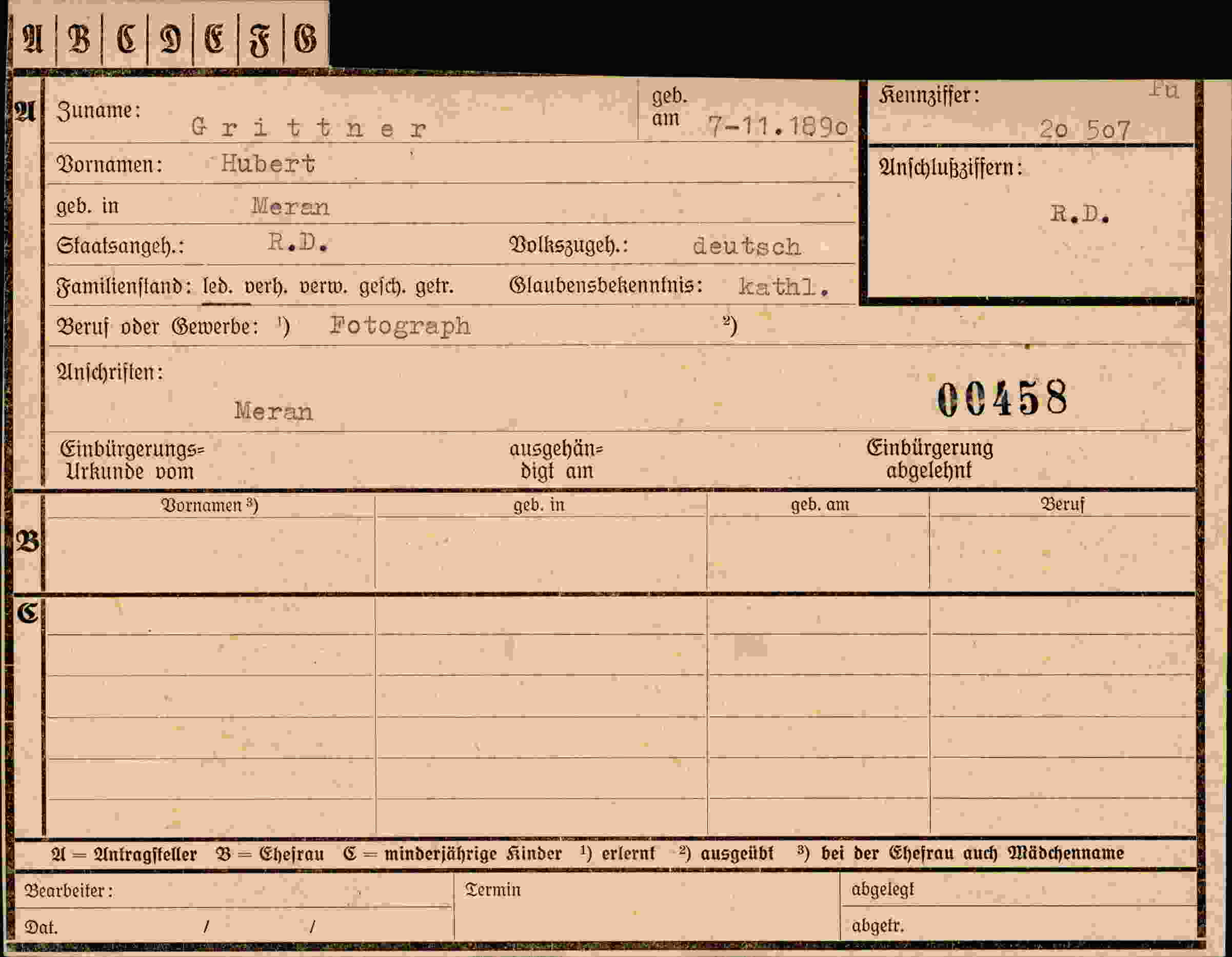 Dokument für Hubert Grittner