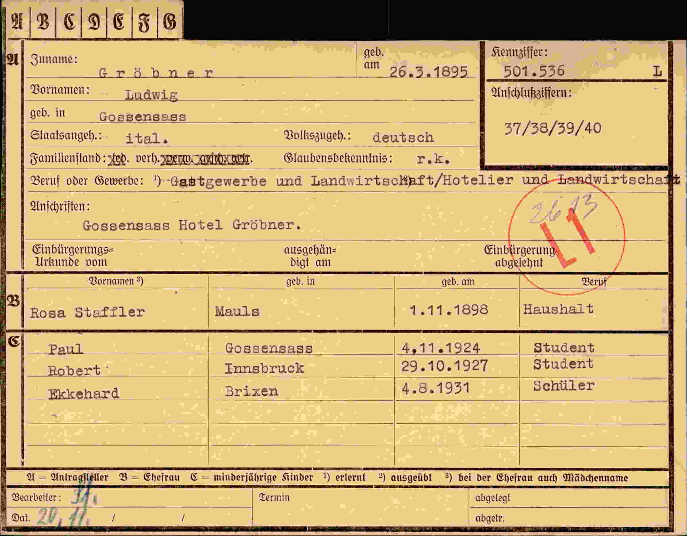 Dokument für Ludwig Gröbner