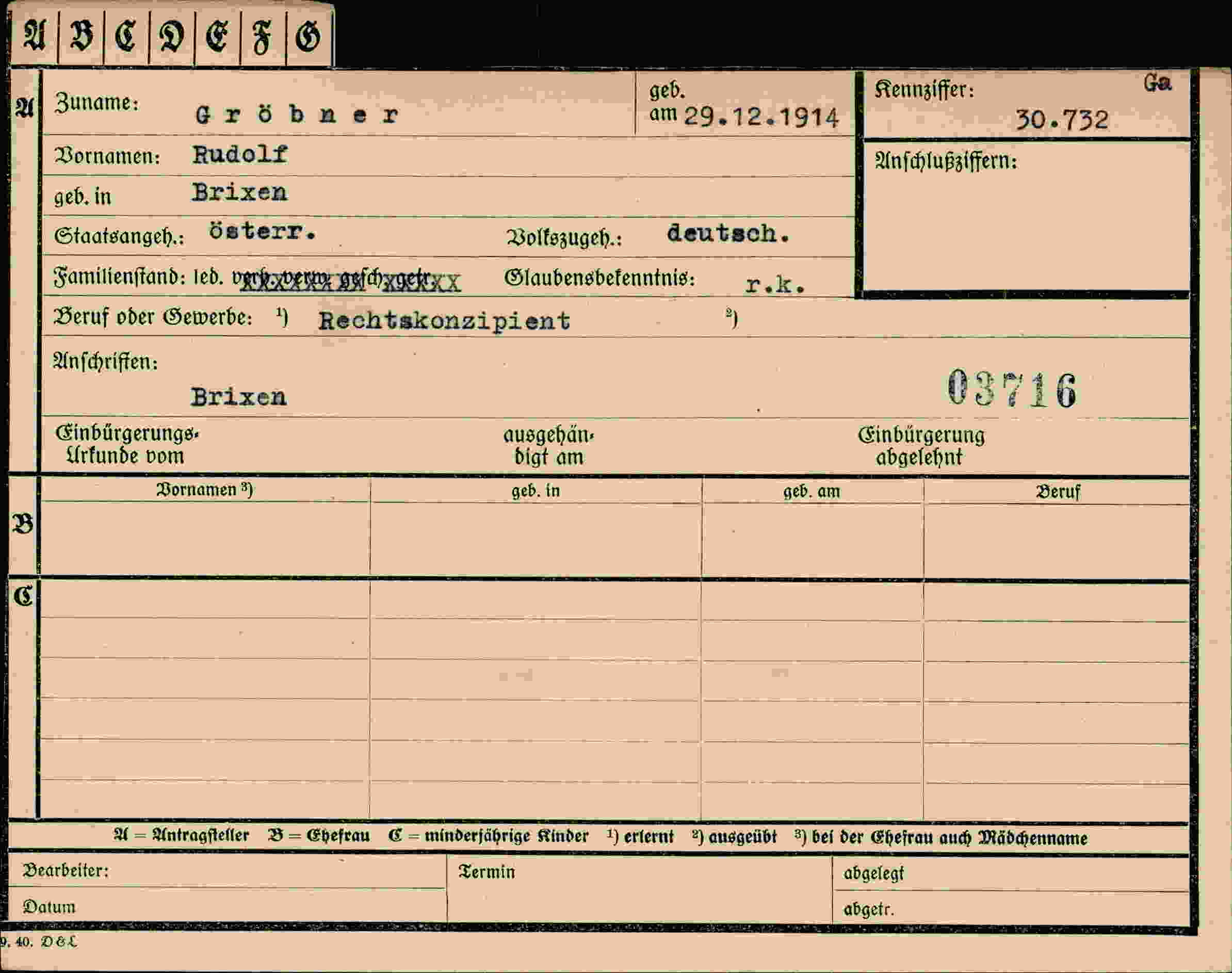 Dokument für Rudolf Gröbner