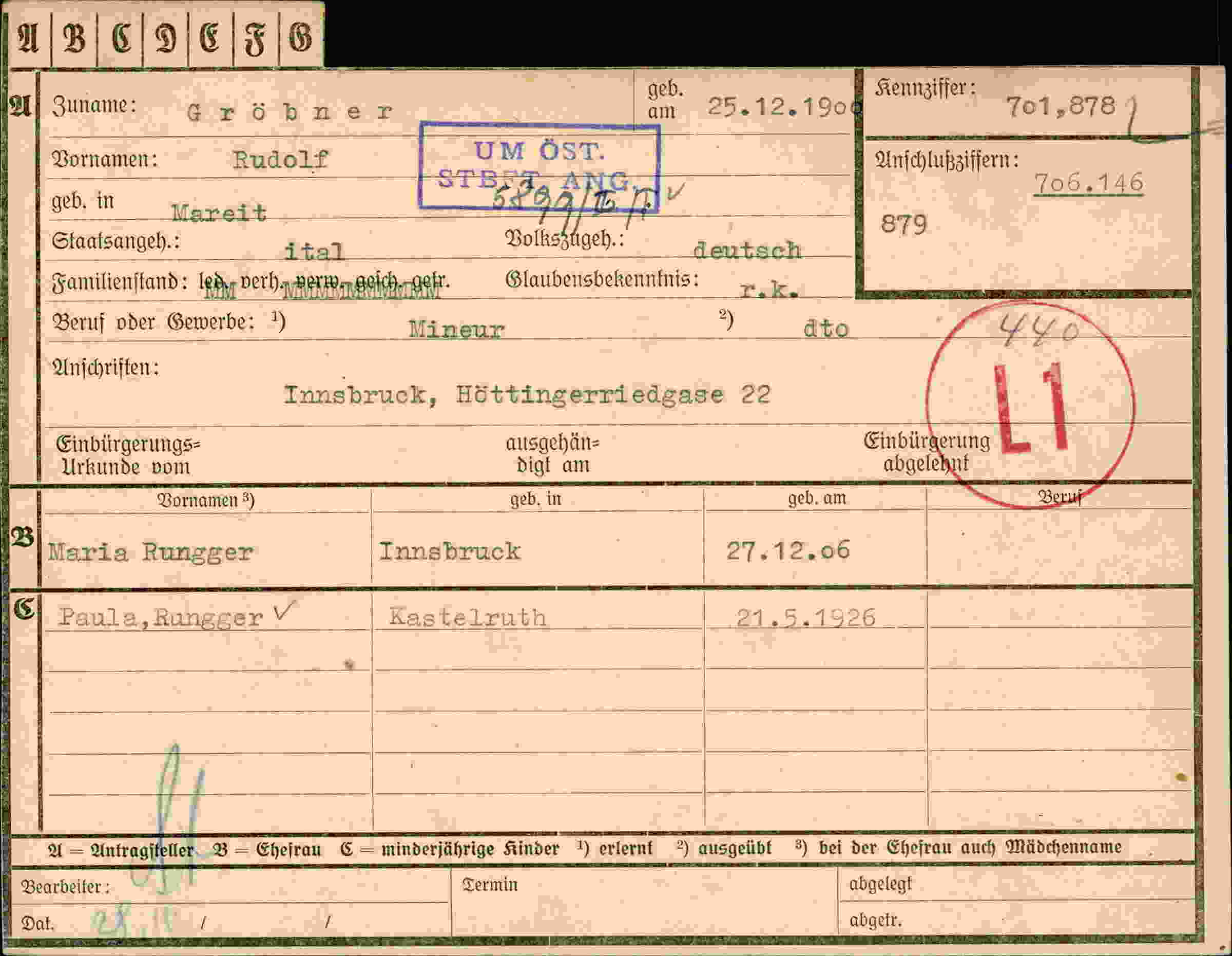 Dokument für Rudolf Gröbner