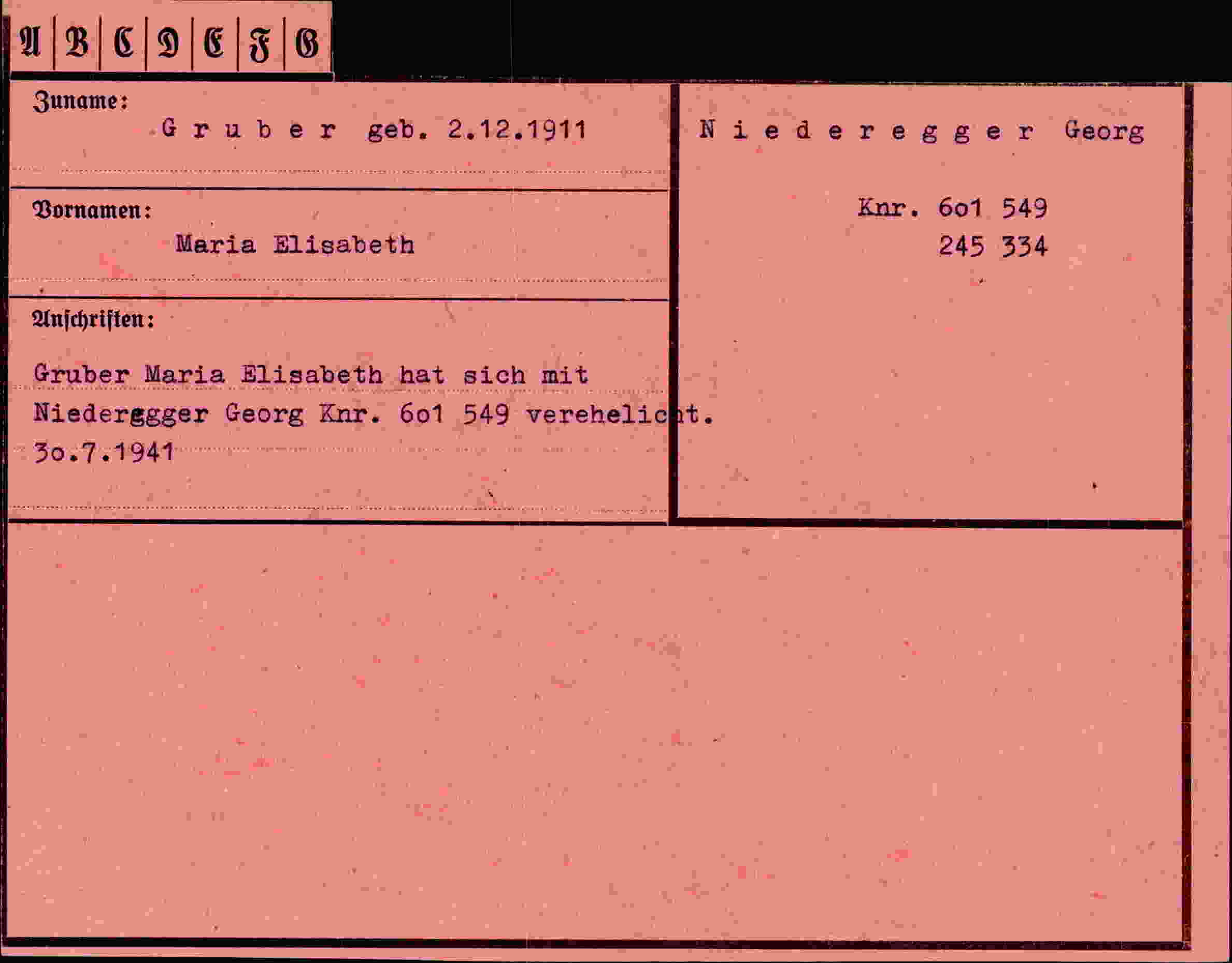 Vorderseite des Dokuments