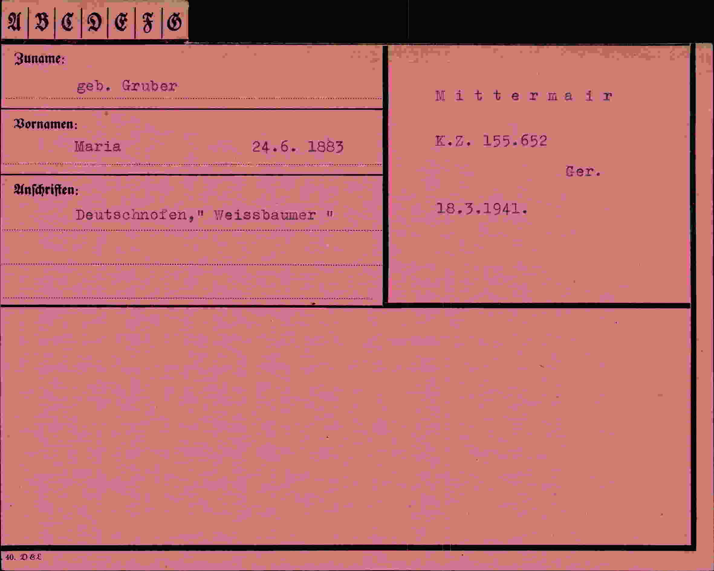 Vorderseite des Dokuments