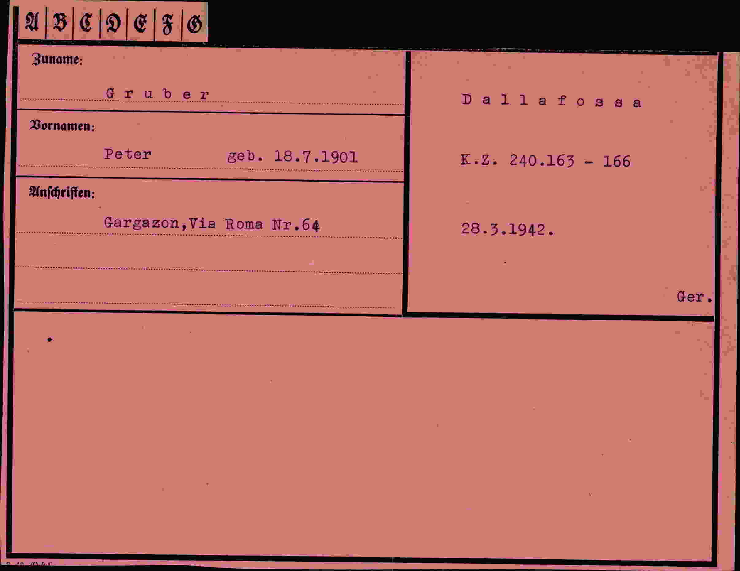 Vorderseite des Dokuments