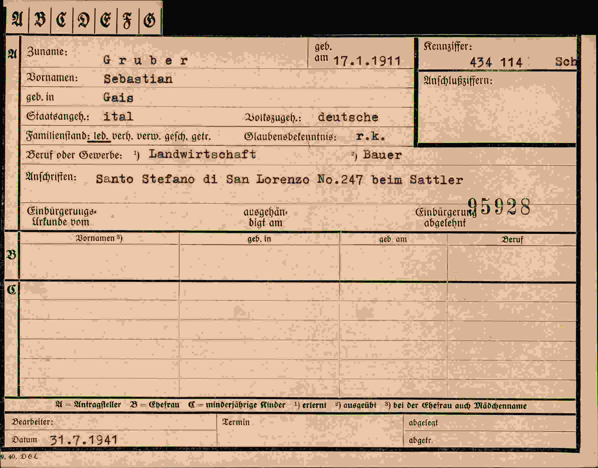 Dokument für Sebastian Gruber