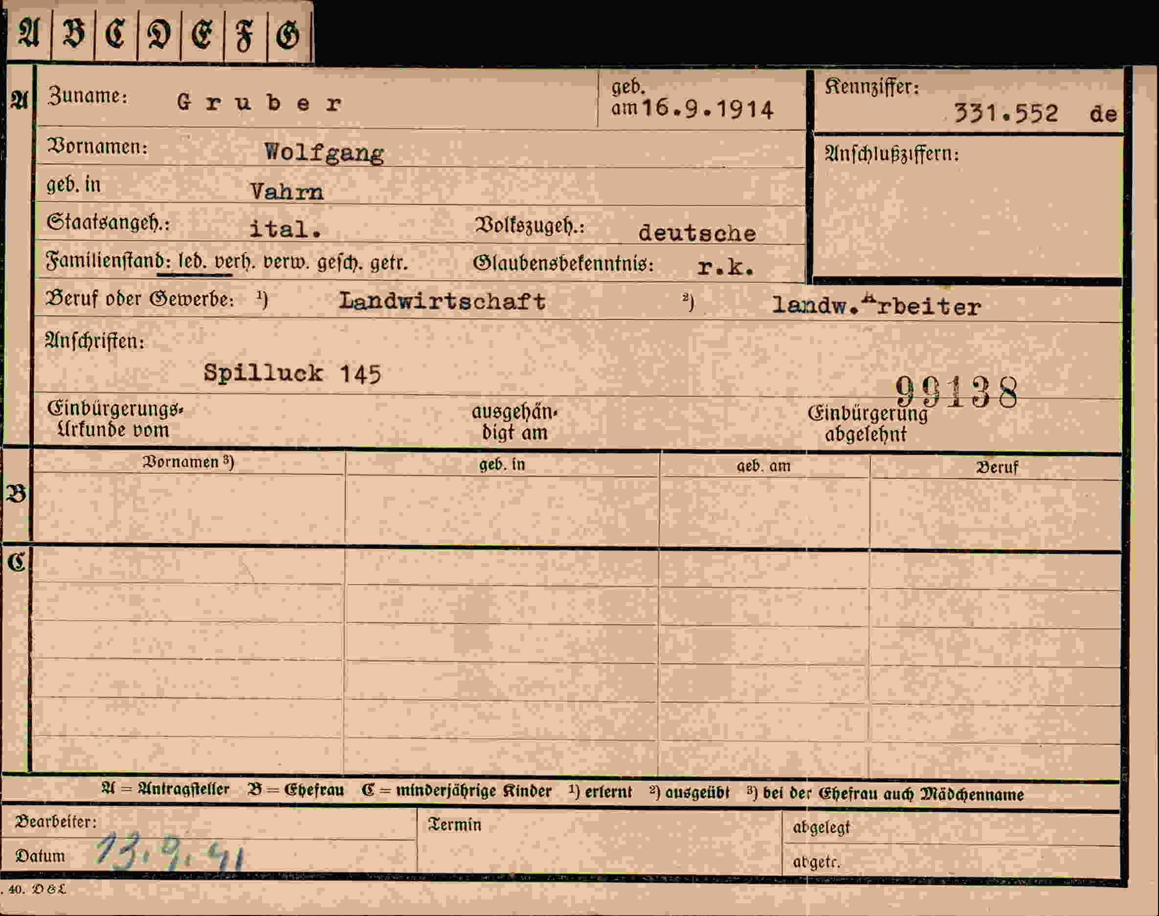 Dokument für Wolfgang Gruber