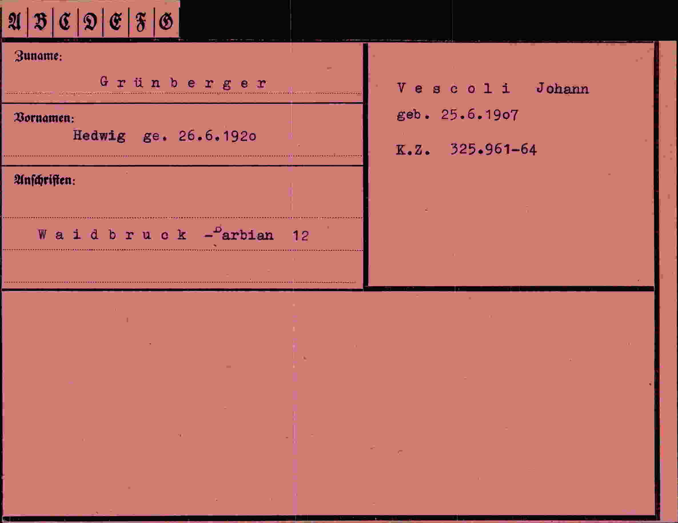 Vorderseite des Dokuments