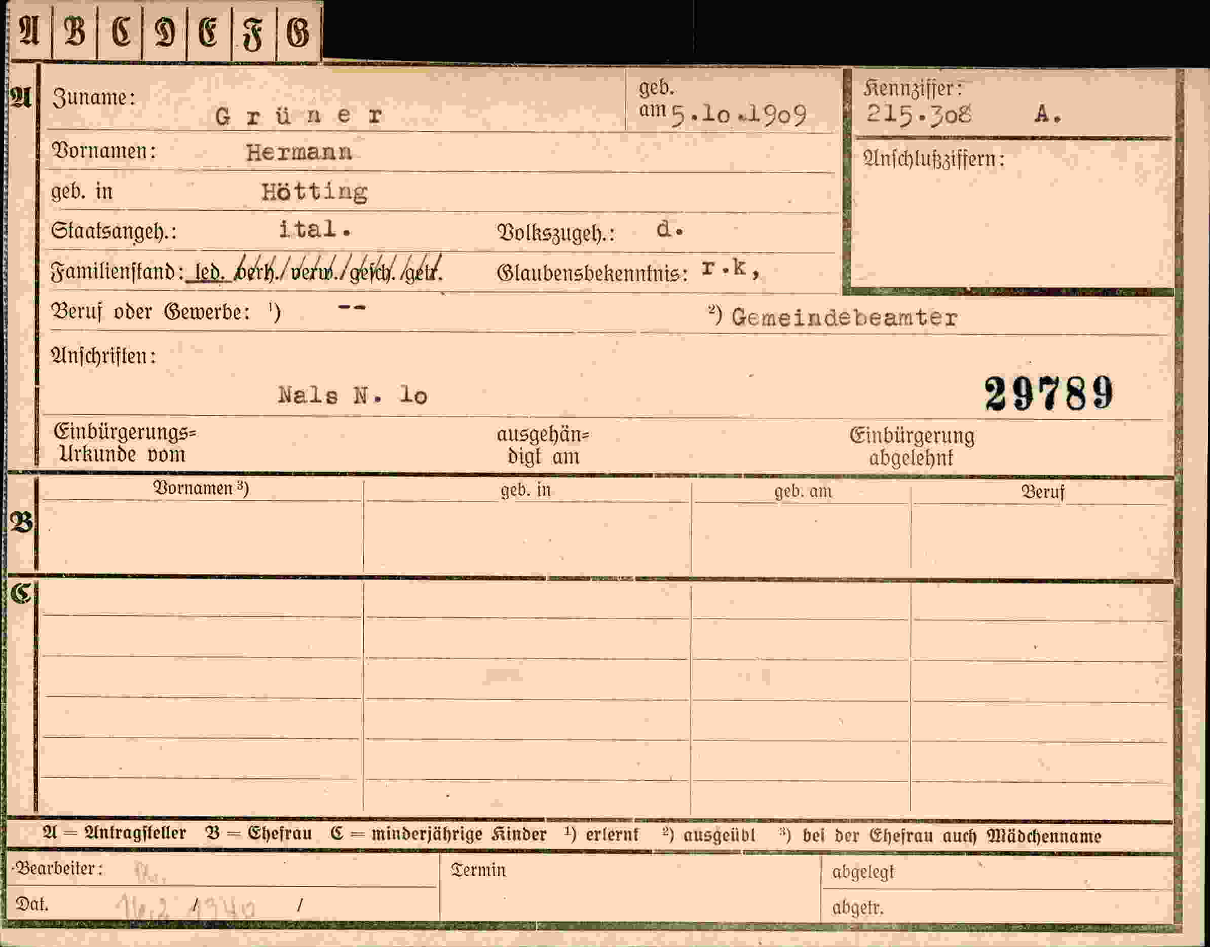 Dokument für Hermann Grüner