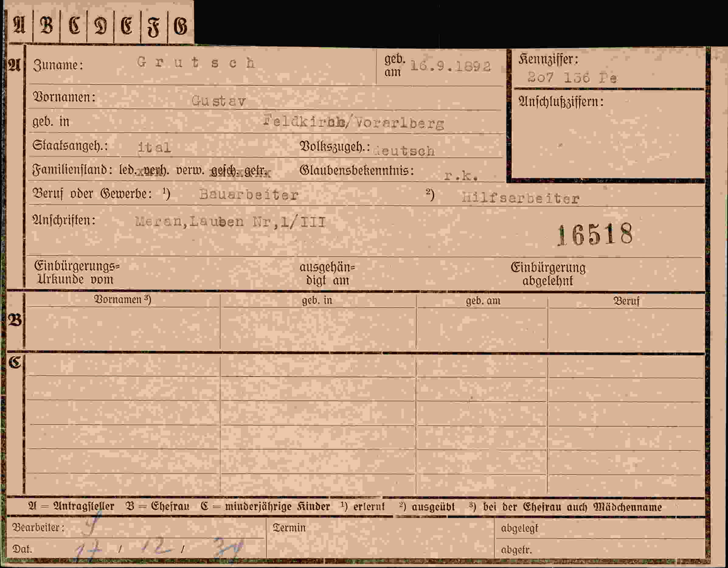 Dokument für Gustav Grutsch