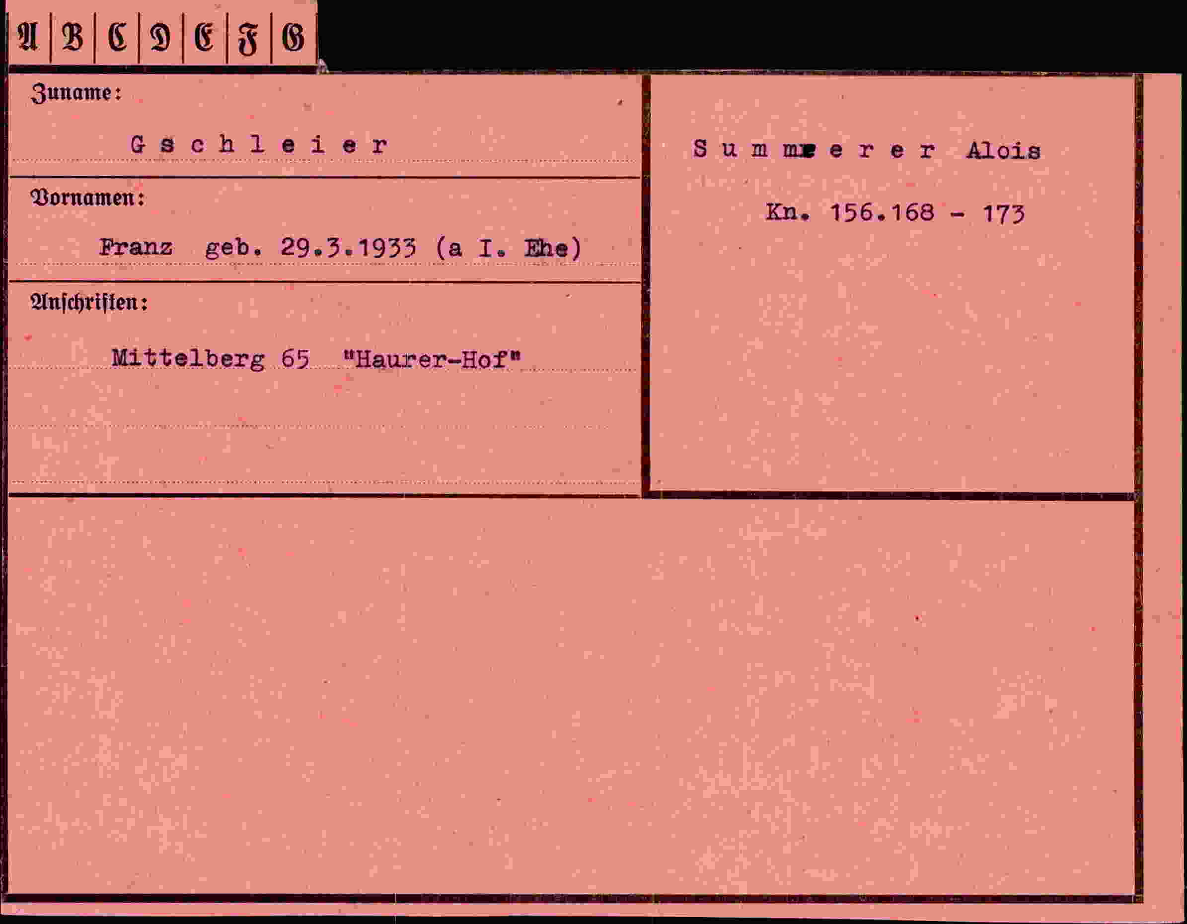 Vorderseite des Dokuments