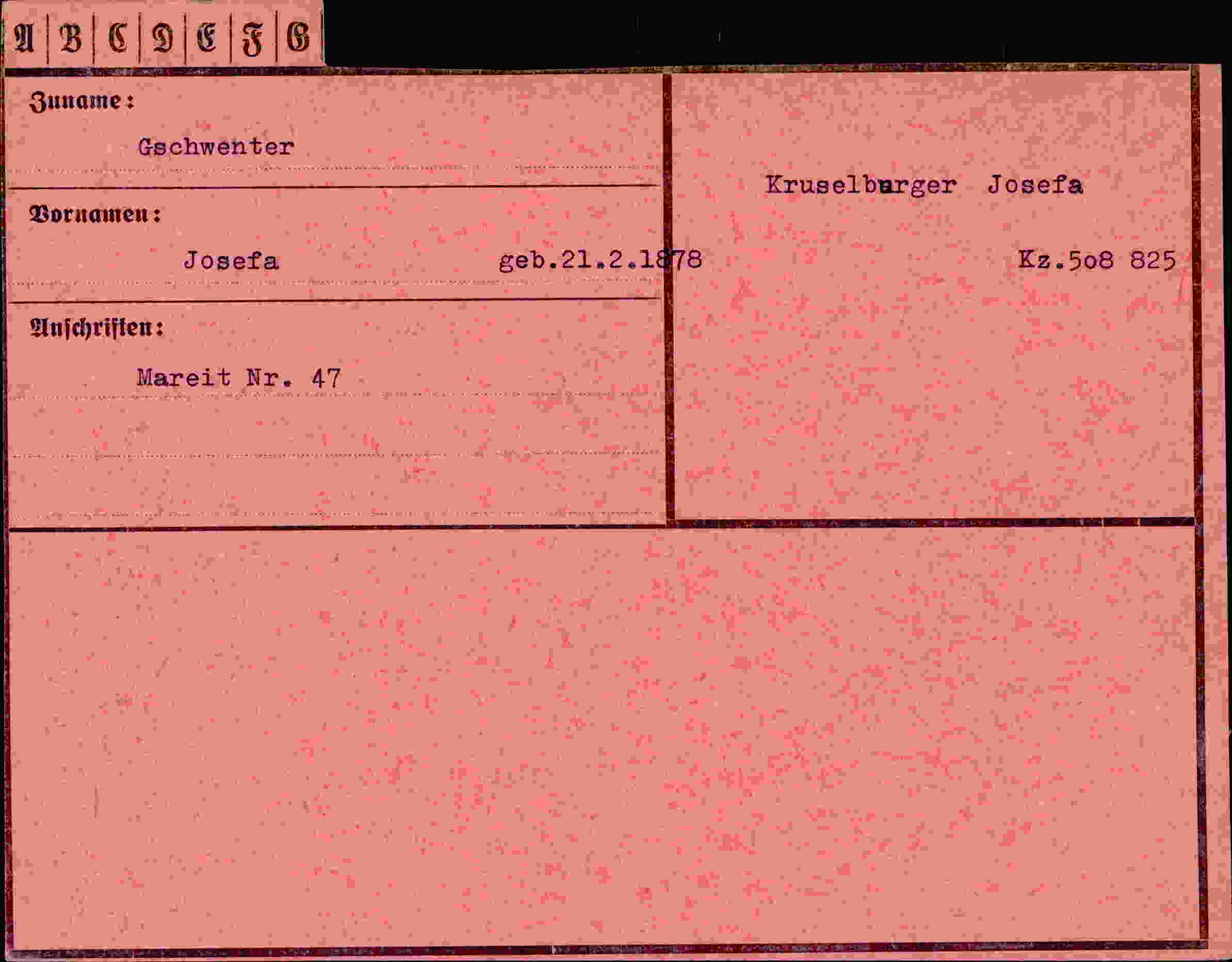 Vorderseite des Dokuments