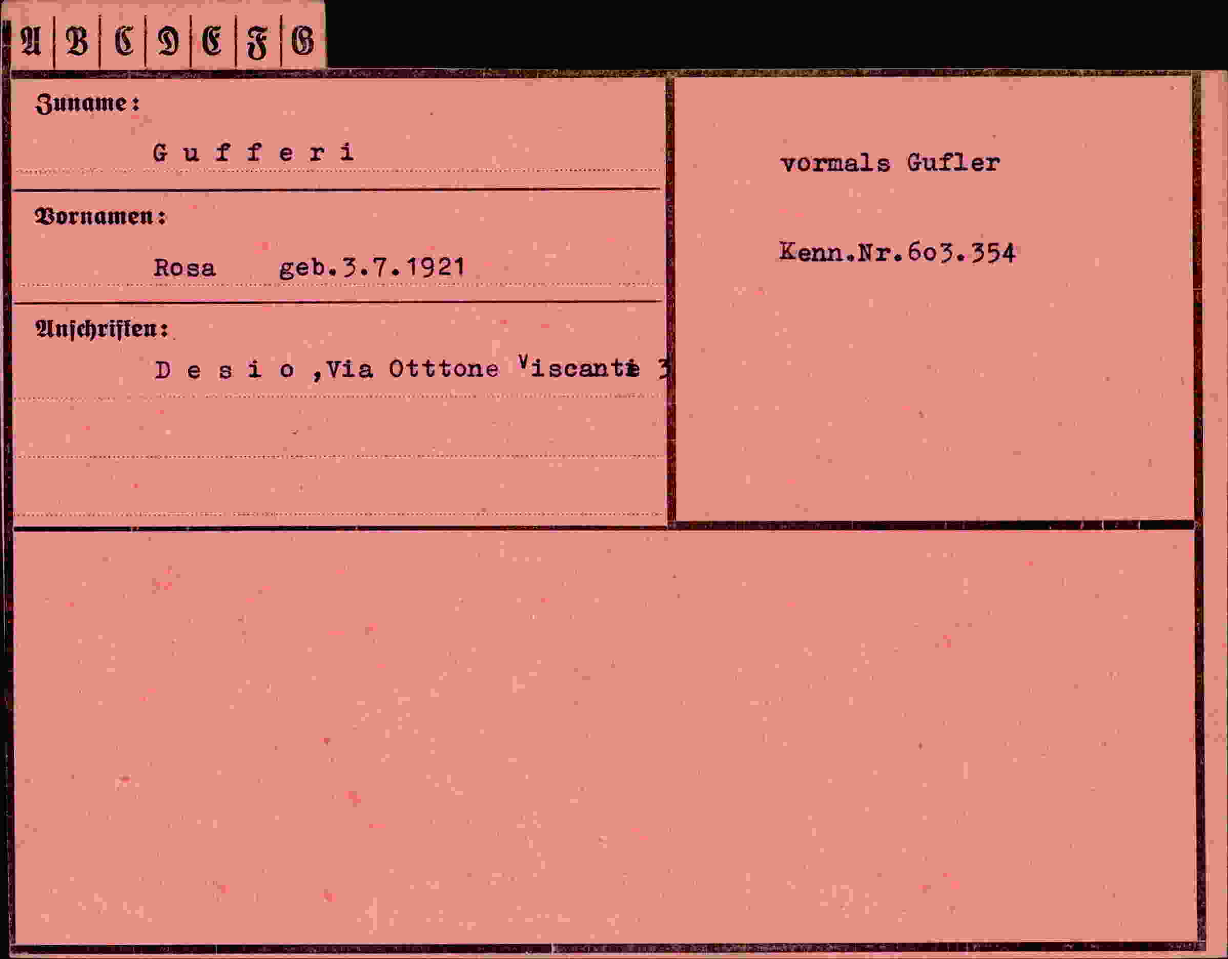 Vorderseite des Dokuments