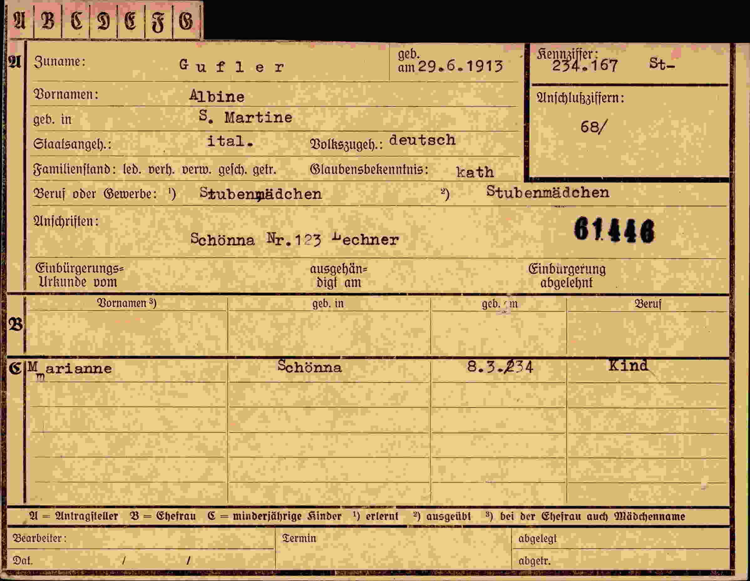 Vorderseite des Dokuments