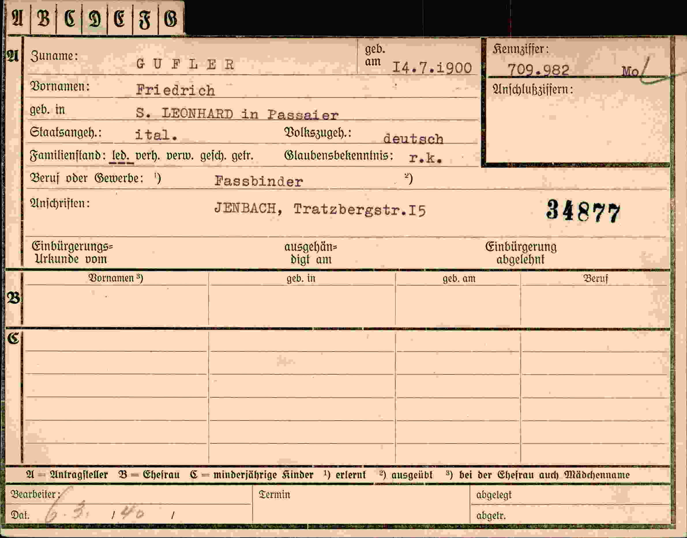 Dokument für Friedrich Gufler