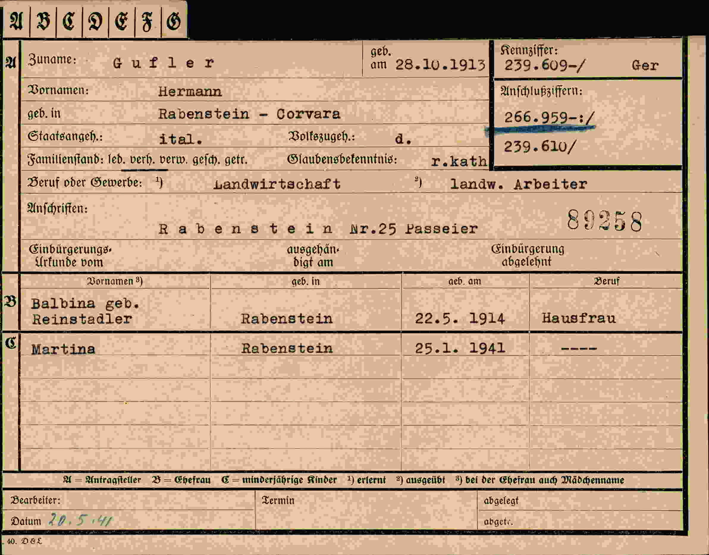 Dokument für Hermann Gufler
