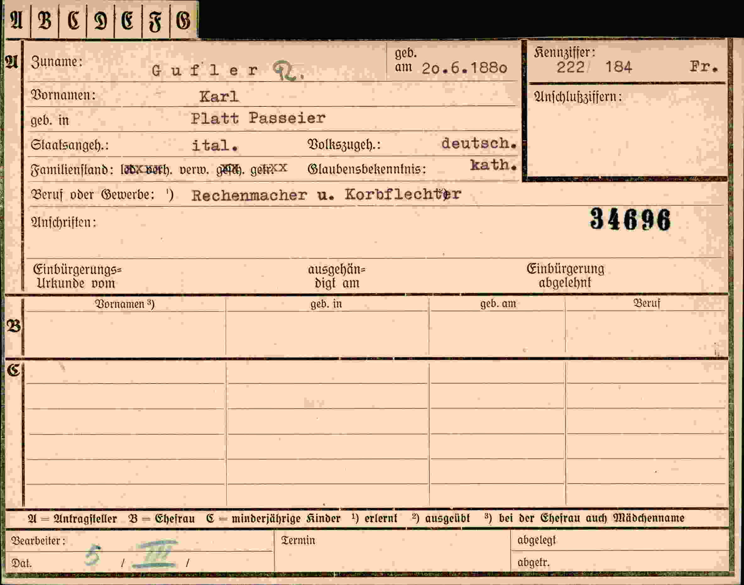 Dokument für Karl Gufler