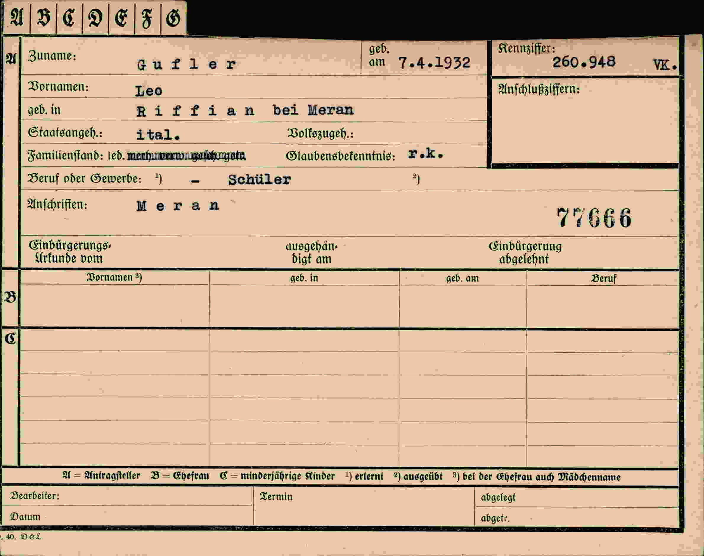 Dokument für Leo Gufler