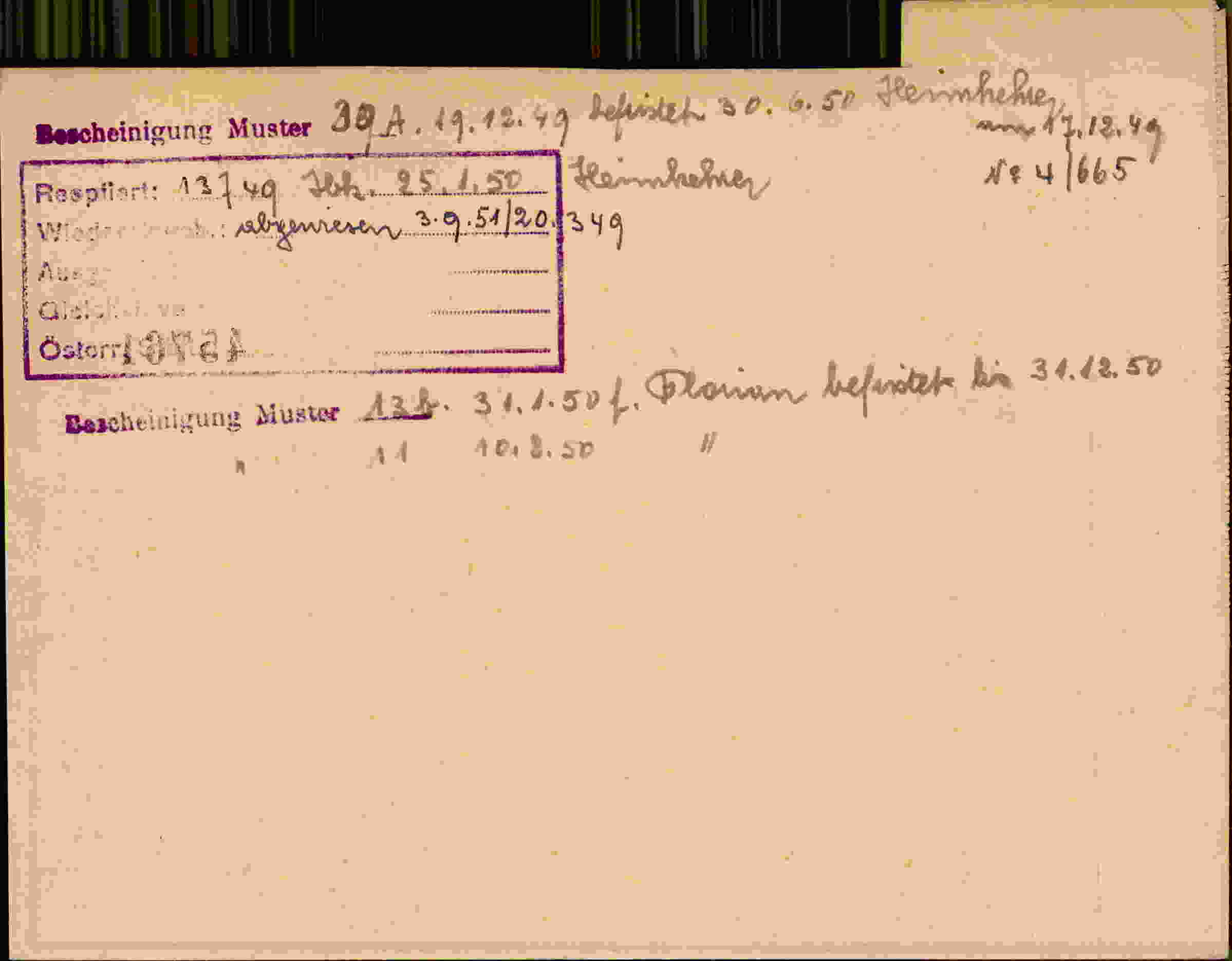 Rückseite des Dokuments