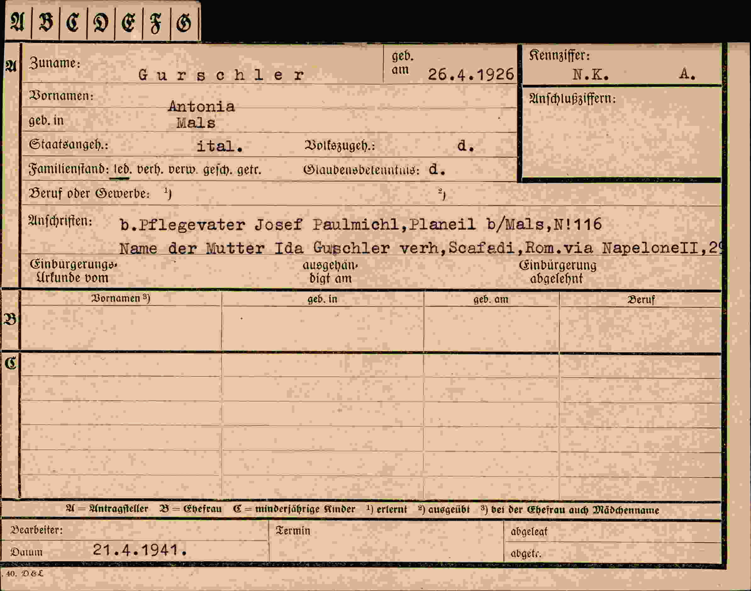 Dokument für  Gurschler