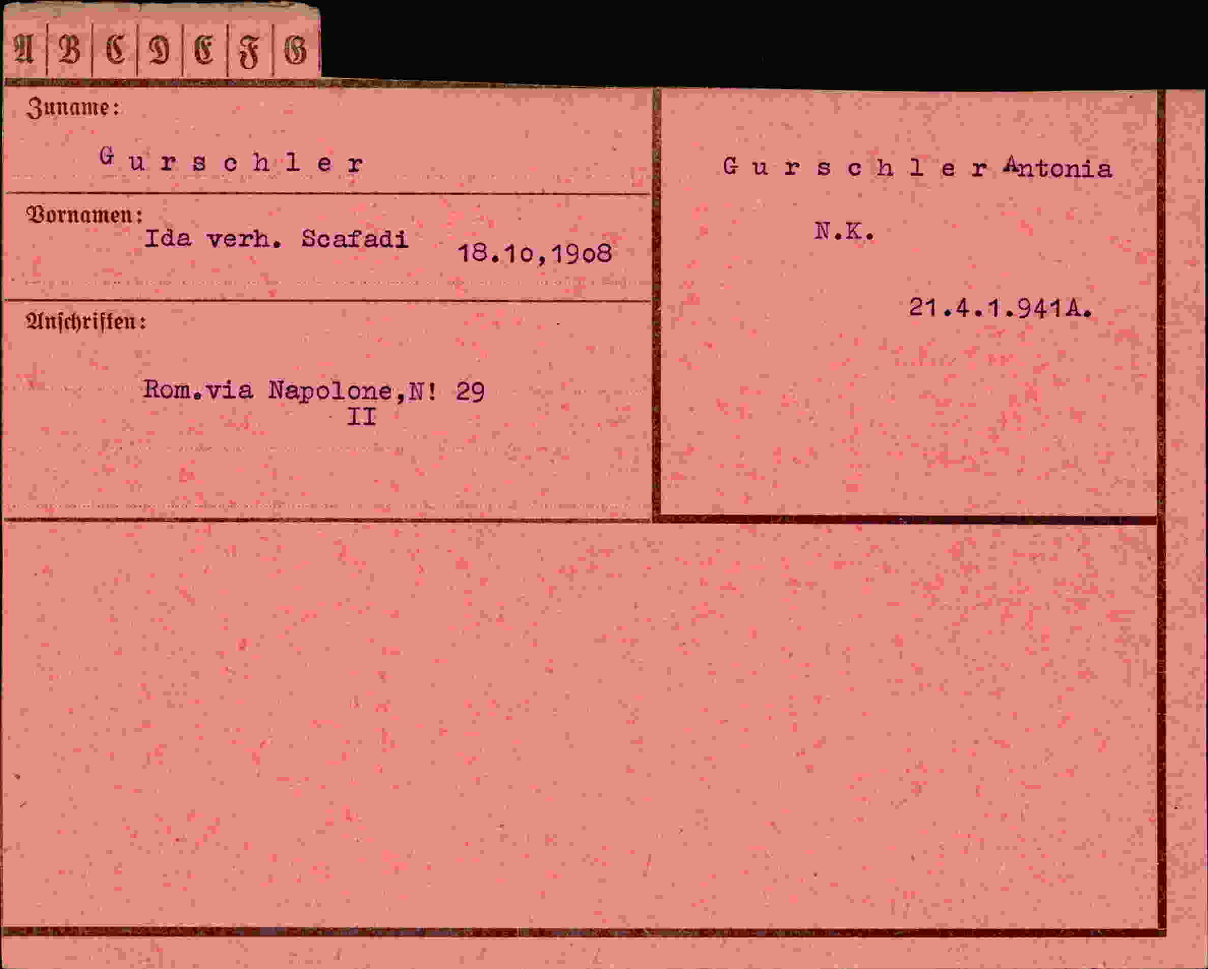 Vorderseite des Dokuments