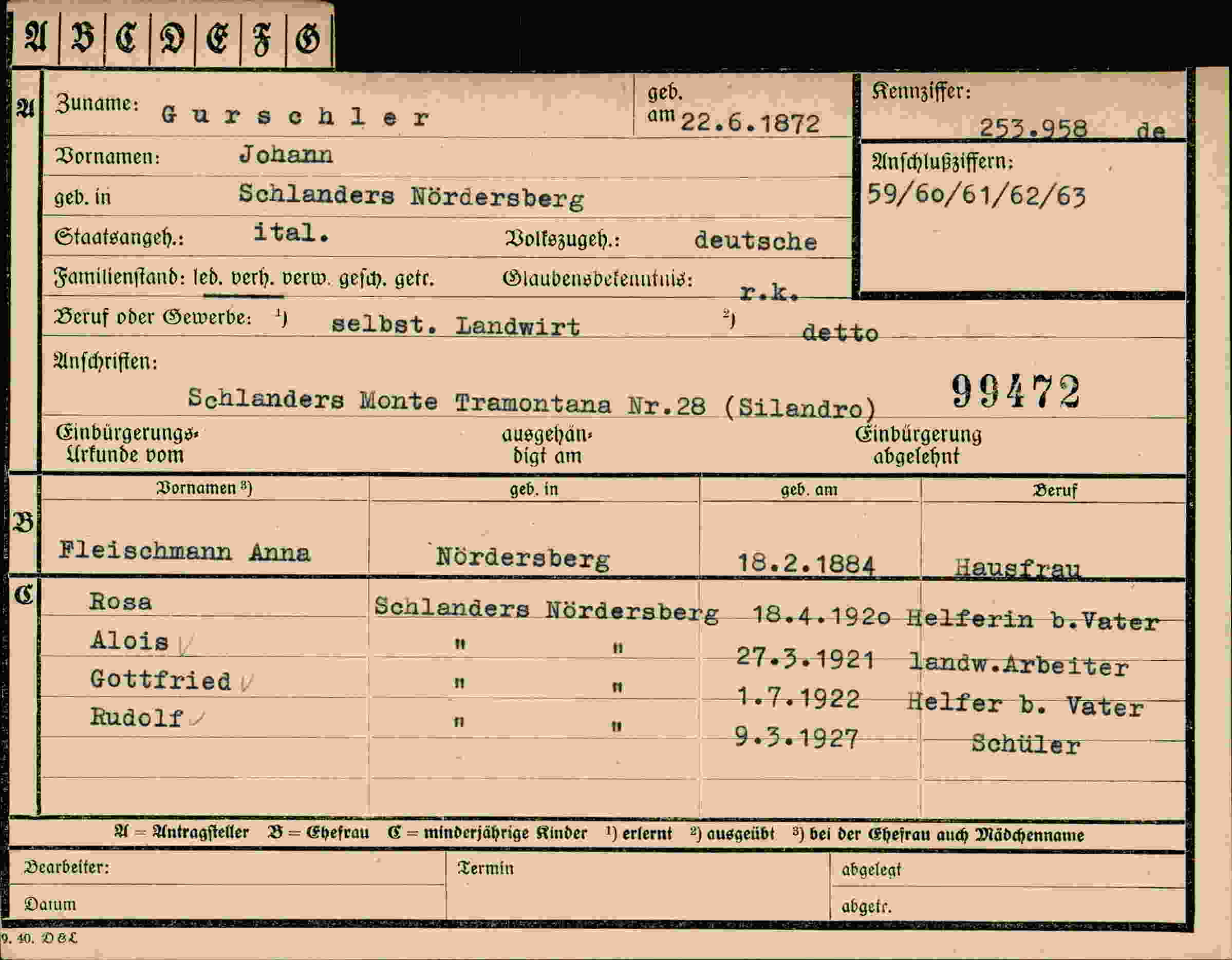 Vorderseite des Dokuments