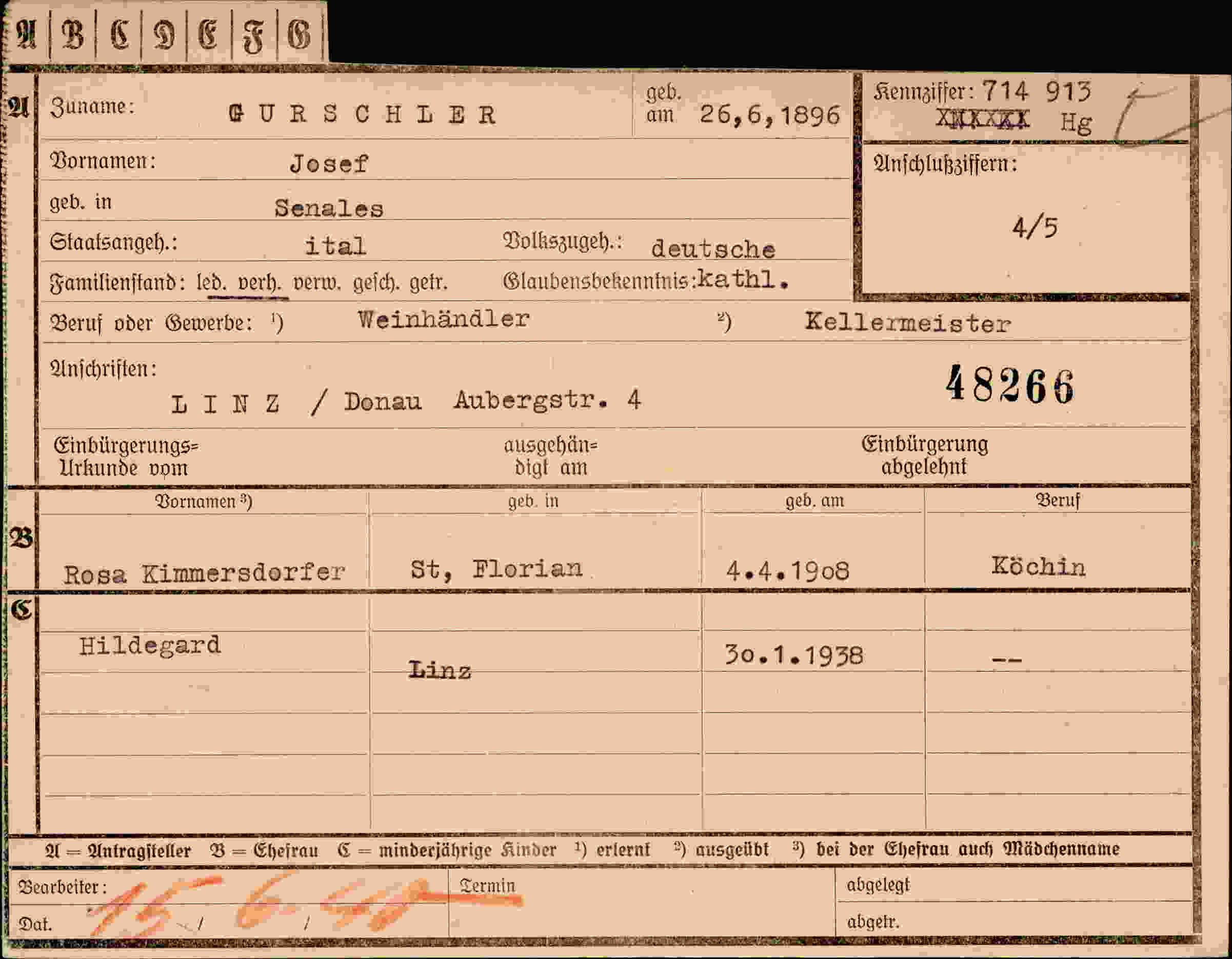 Vorderseite des Dokuments