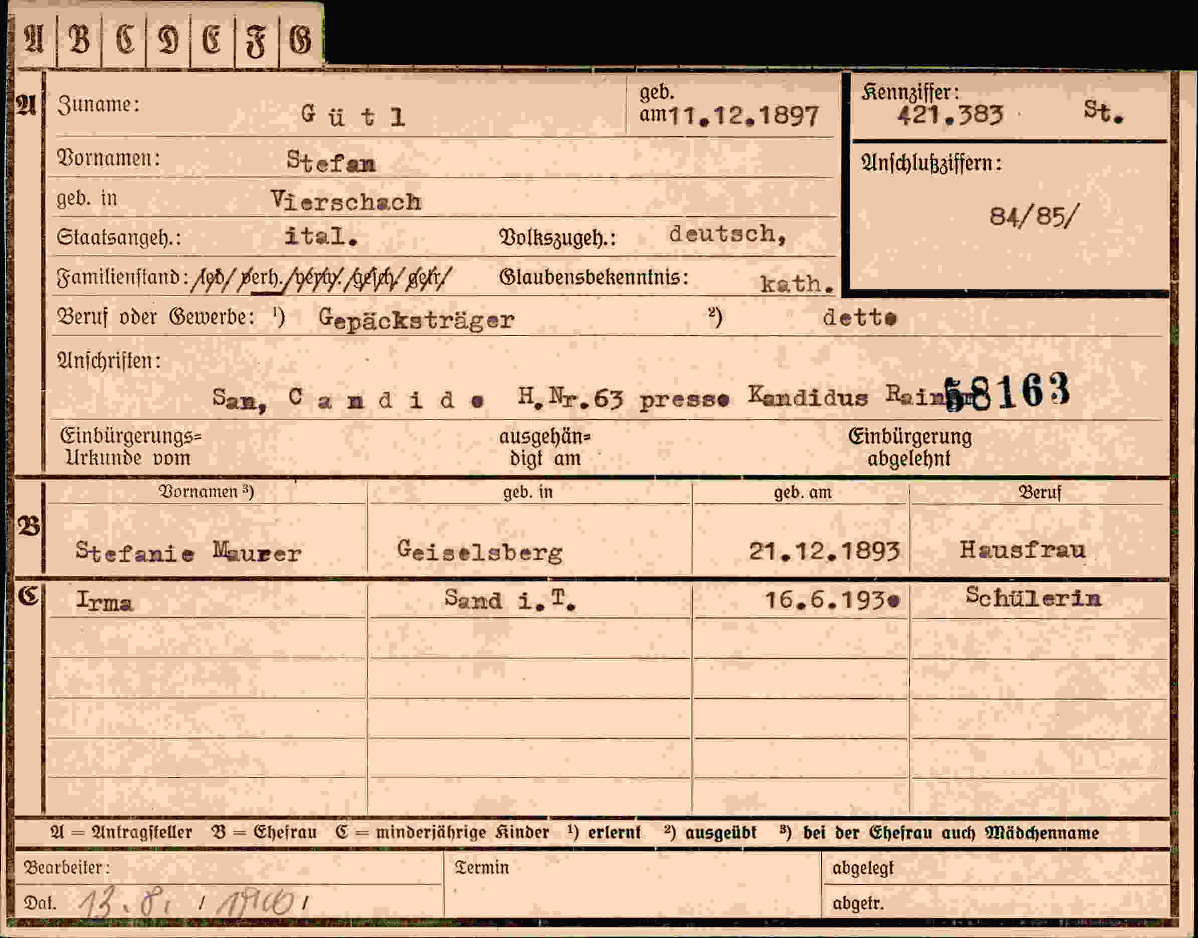 Dokument für Stefan Gütl