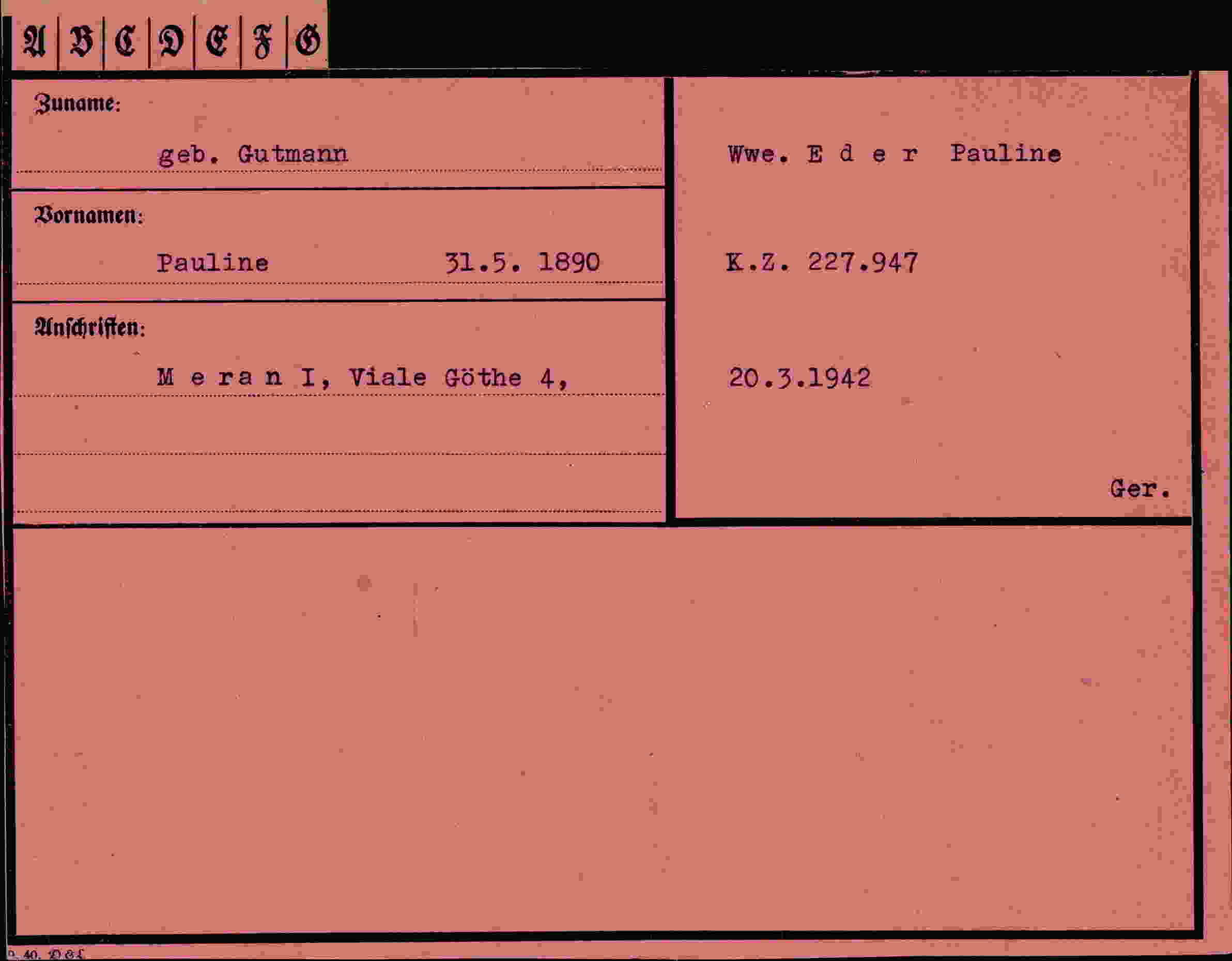 Vorderseite des Dokuments