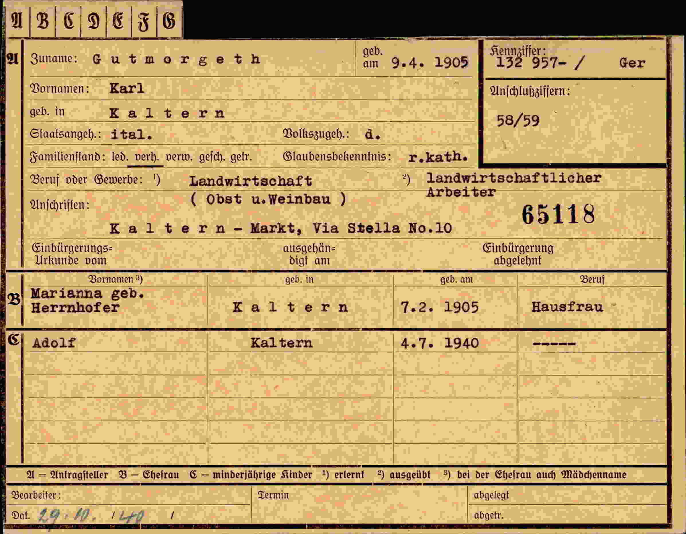 Dokument für Karl Gutmorgeth