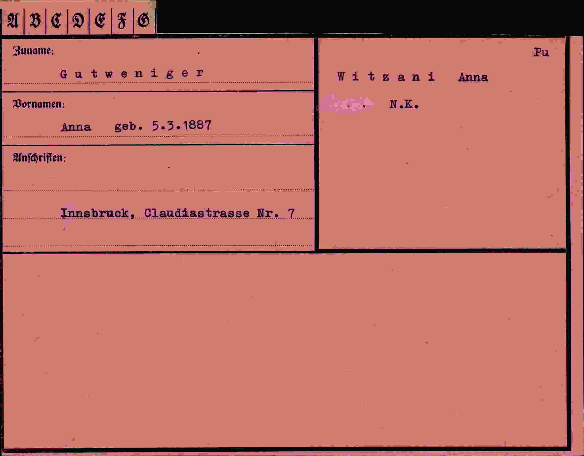 Vorderseite des Dokuments