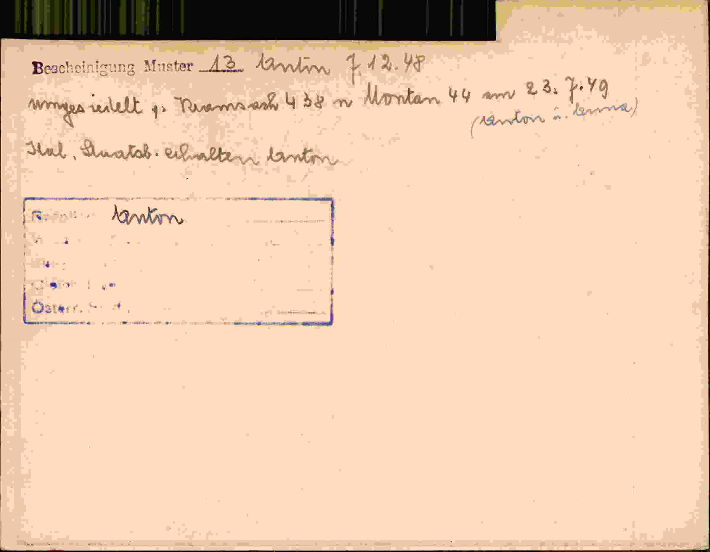 Rückseite des Dokuments