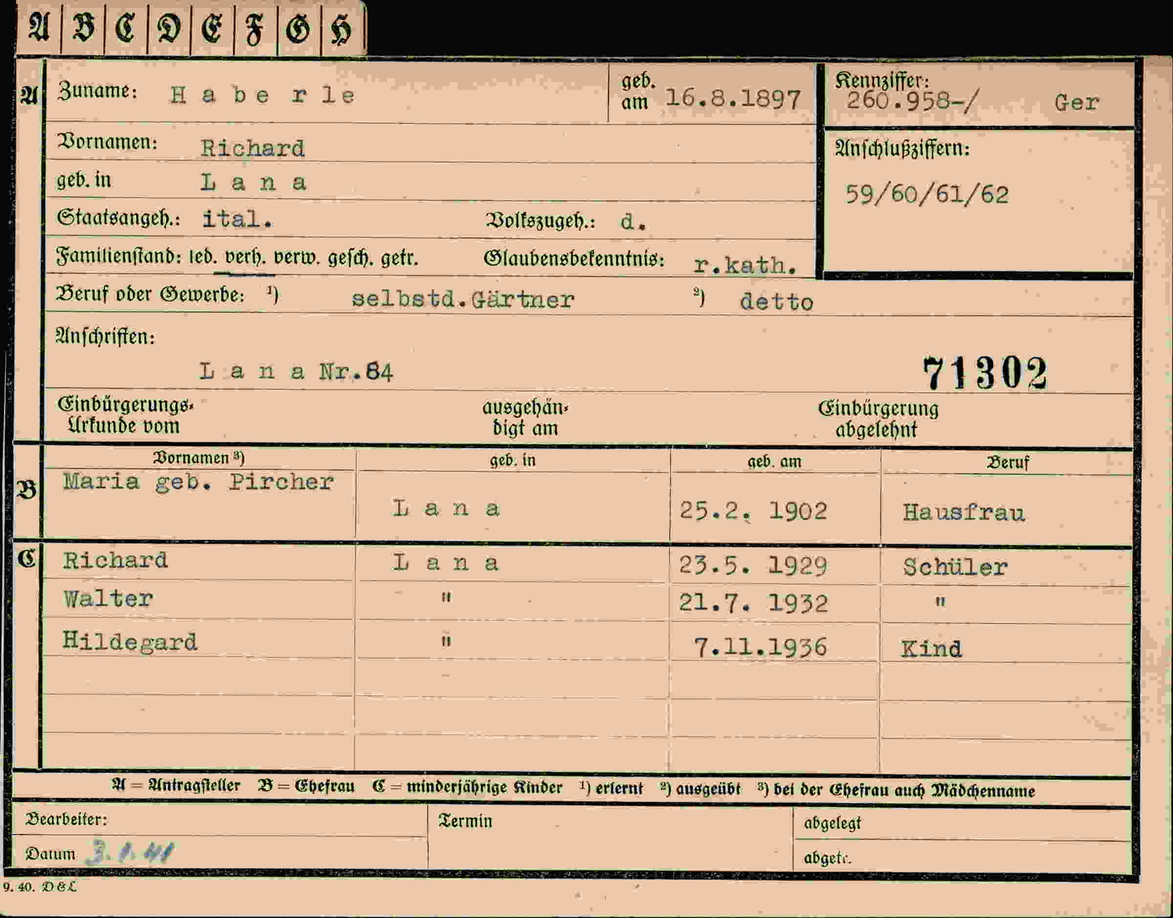 Dokument für Richard Haberle