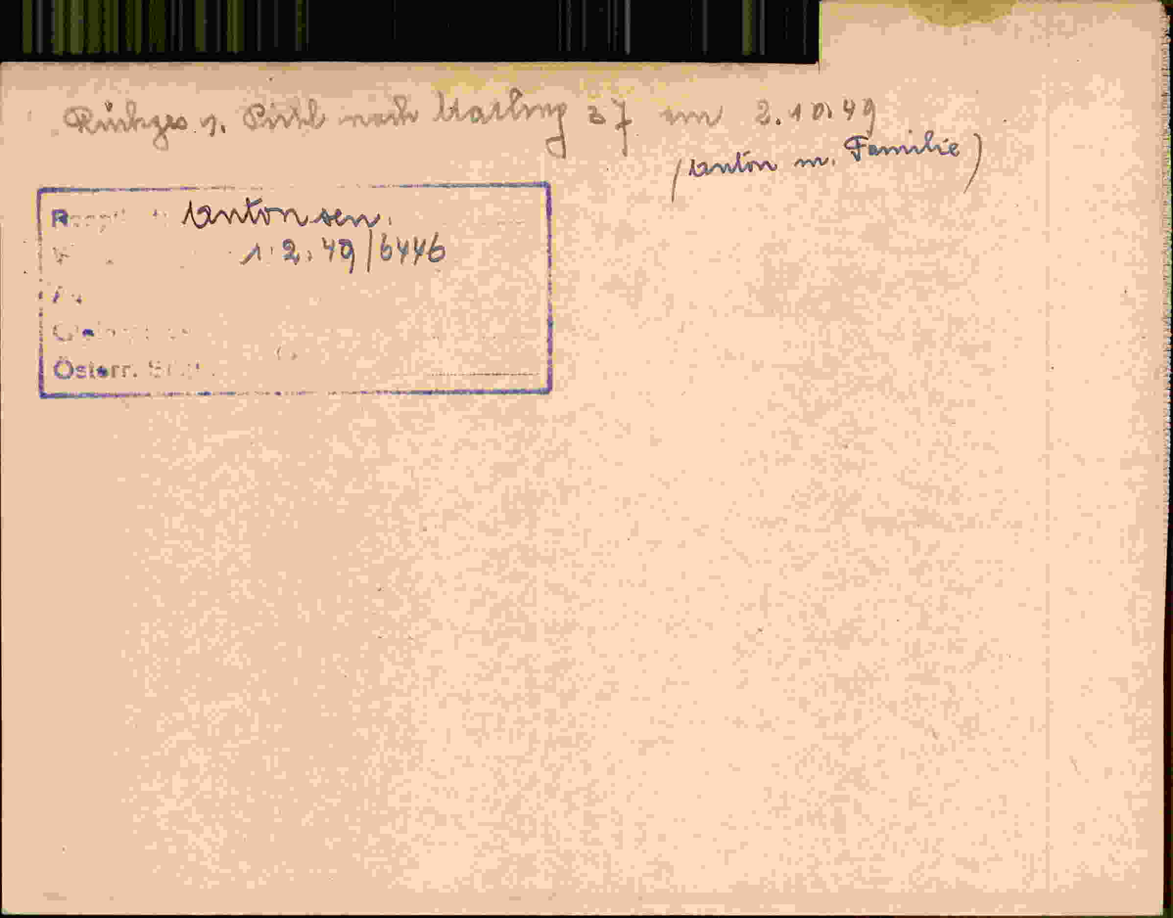 Rückseite des Dokuments